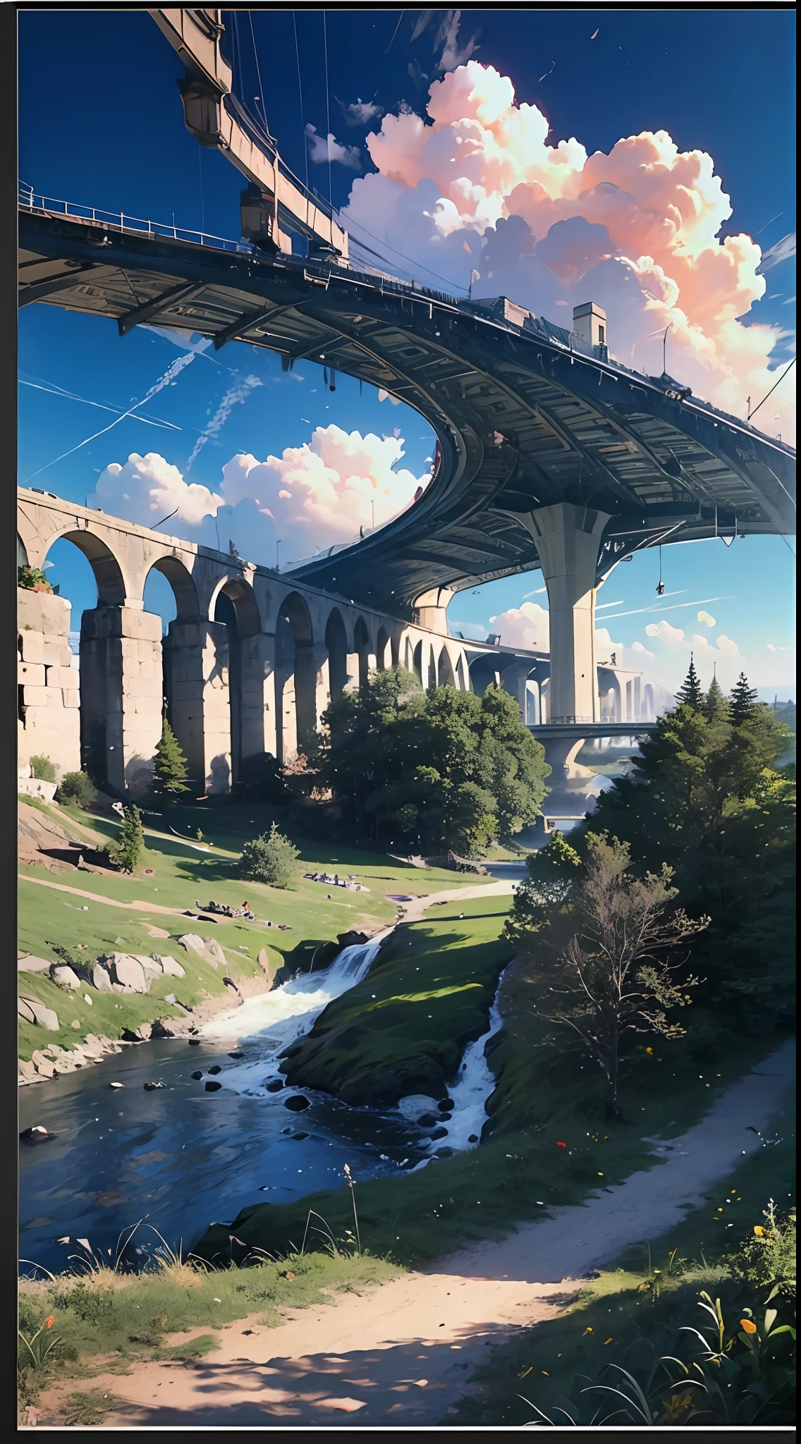 8K.Best quality at best，tmasterpiece，k hd，Super rich detail，the detail，Detailed pubic hair，Landscape painting，eventide，landscape