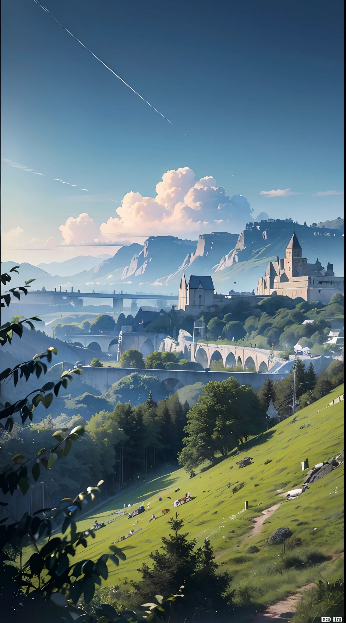 8K.Best quality at best，tmasterpiece，k hd，Super rich detail，the detail，Detailed pubic hair，Landscape painting，eventide，landscape
