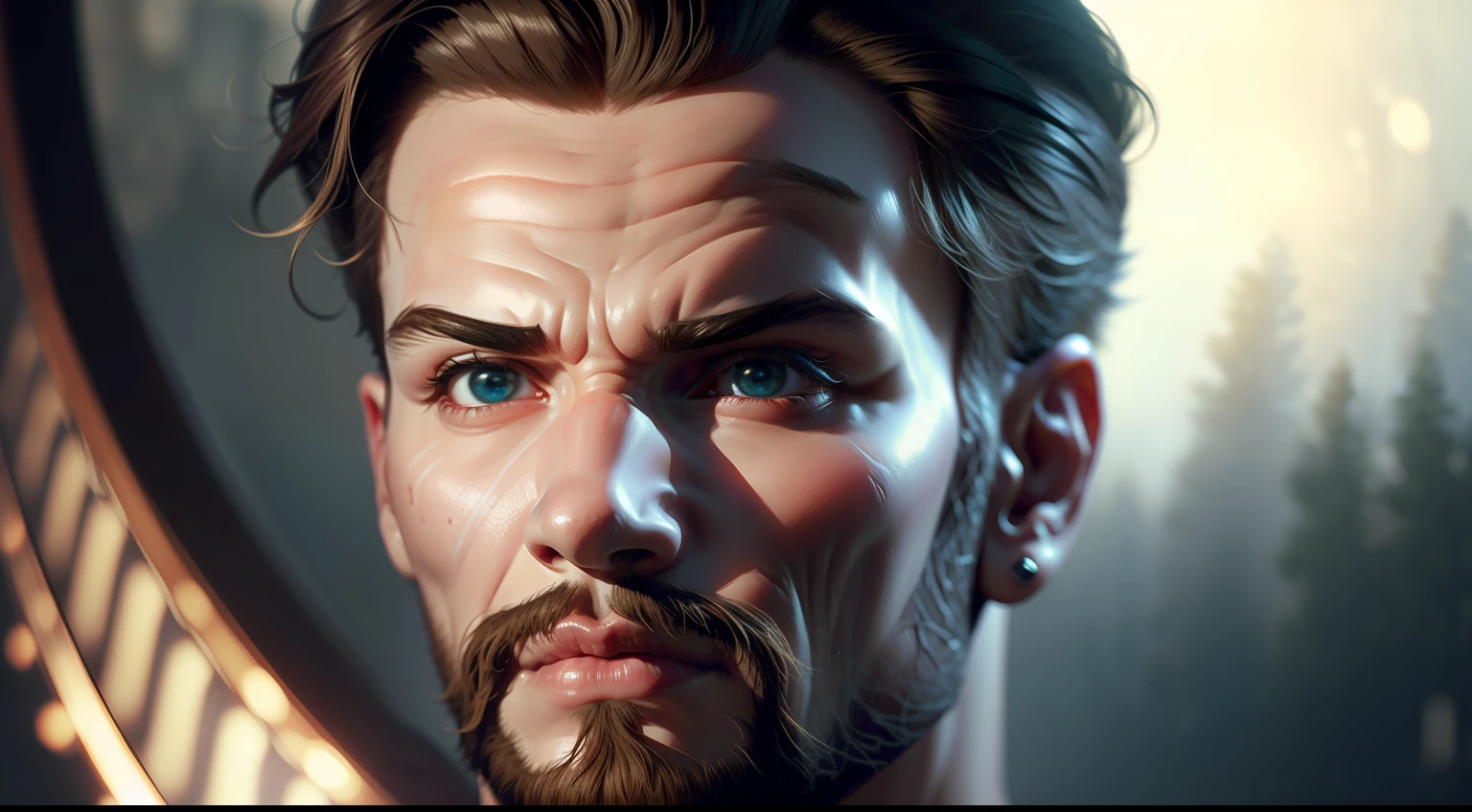 Homem idoso com rosto marcante de frente, foco no rosto, Realistic image, 8 k