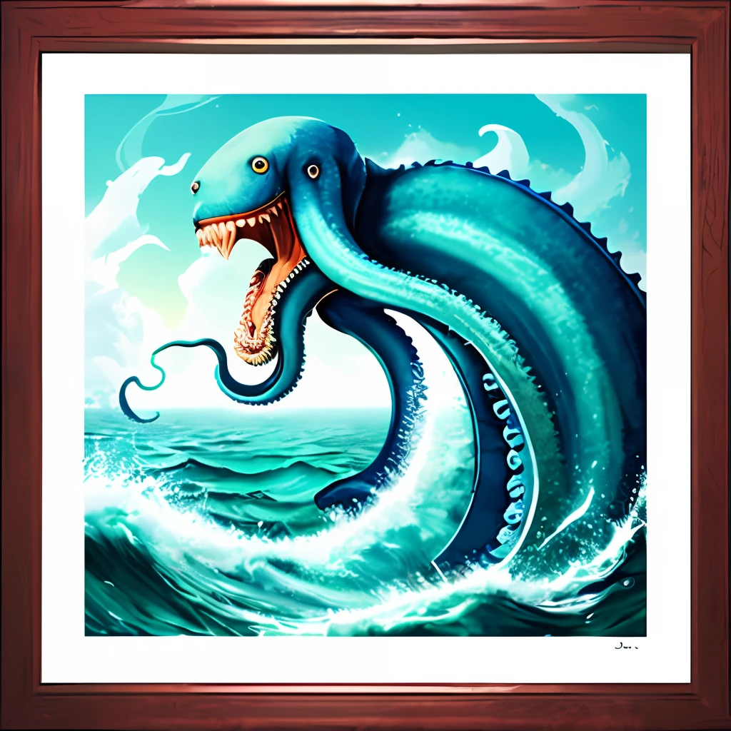 Kraken in ocean