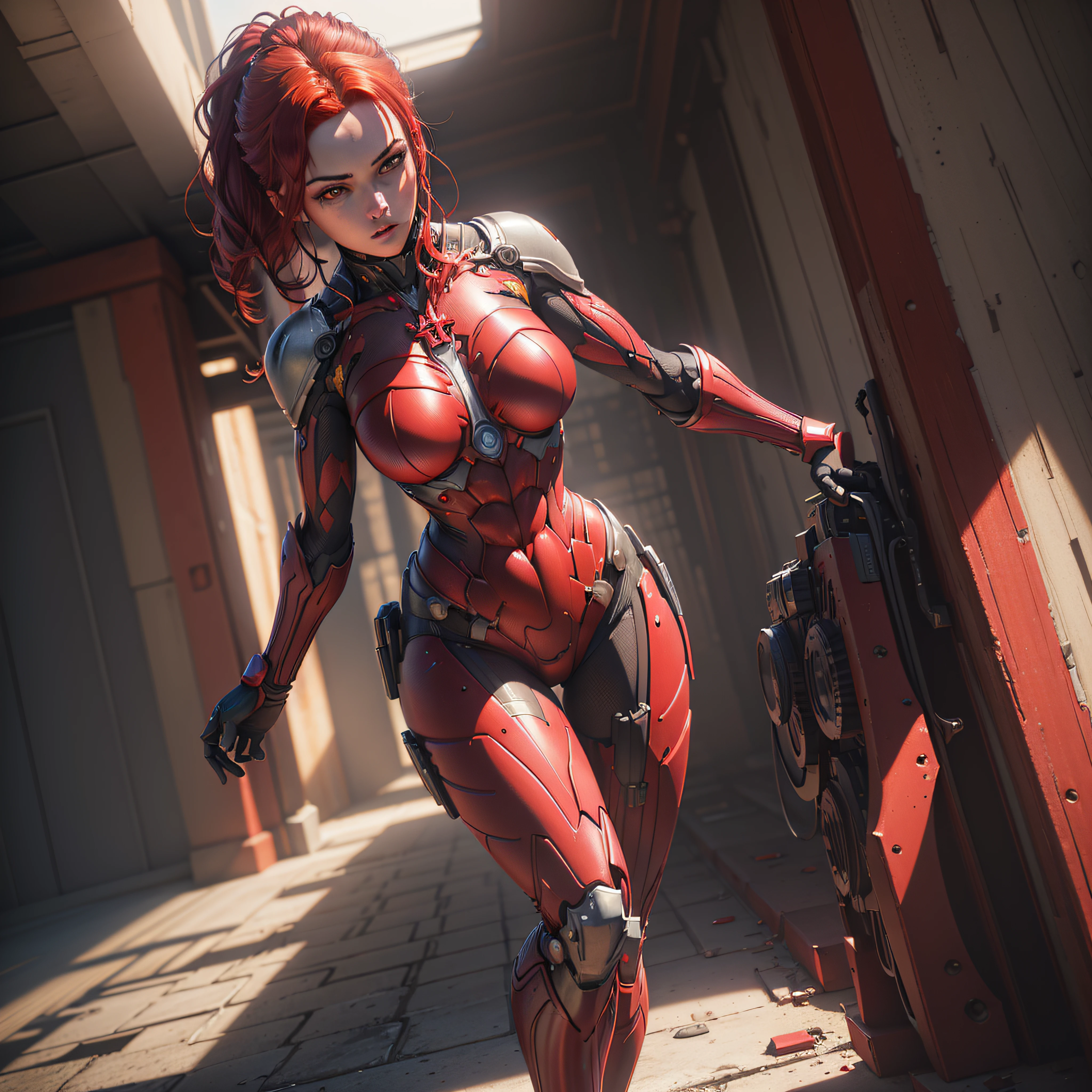 ((Best quality)), ((masterpiece)), (detailed:1.4), 3D, an image of a beautiful Red cyberpunk Scarlet Witch, (((Red hair)))HDR (High Dynamic Range),Ray Tracing,NVIDIA RTX,Super-Resolution,Unreal 5,Subsurface scattering,PBR Texturing,Post-processing,Anisotropic Filtering,Depth-of-field,Maximum clarity and sharpness,Multi-layered textures,Albedo and Specular maps,Surface shading,Accurate simulation of light-material interaction,Perfect proportions,Octane Render,Two-tone lighting,Wide aperture,Low ISO,White balance,Rule of thirds,8K RAW, (((Red crysisnanosuit)))