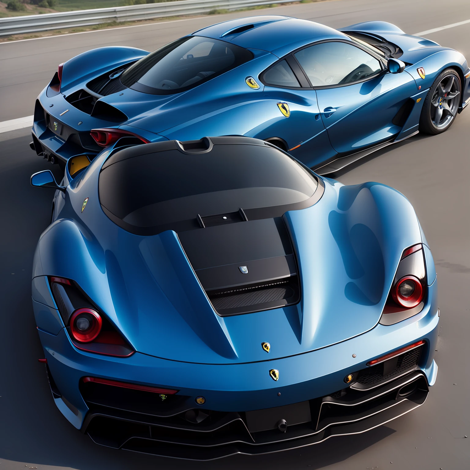 Ferrari car blue realistic