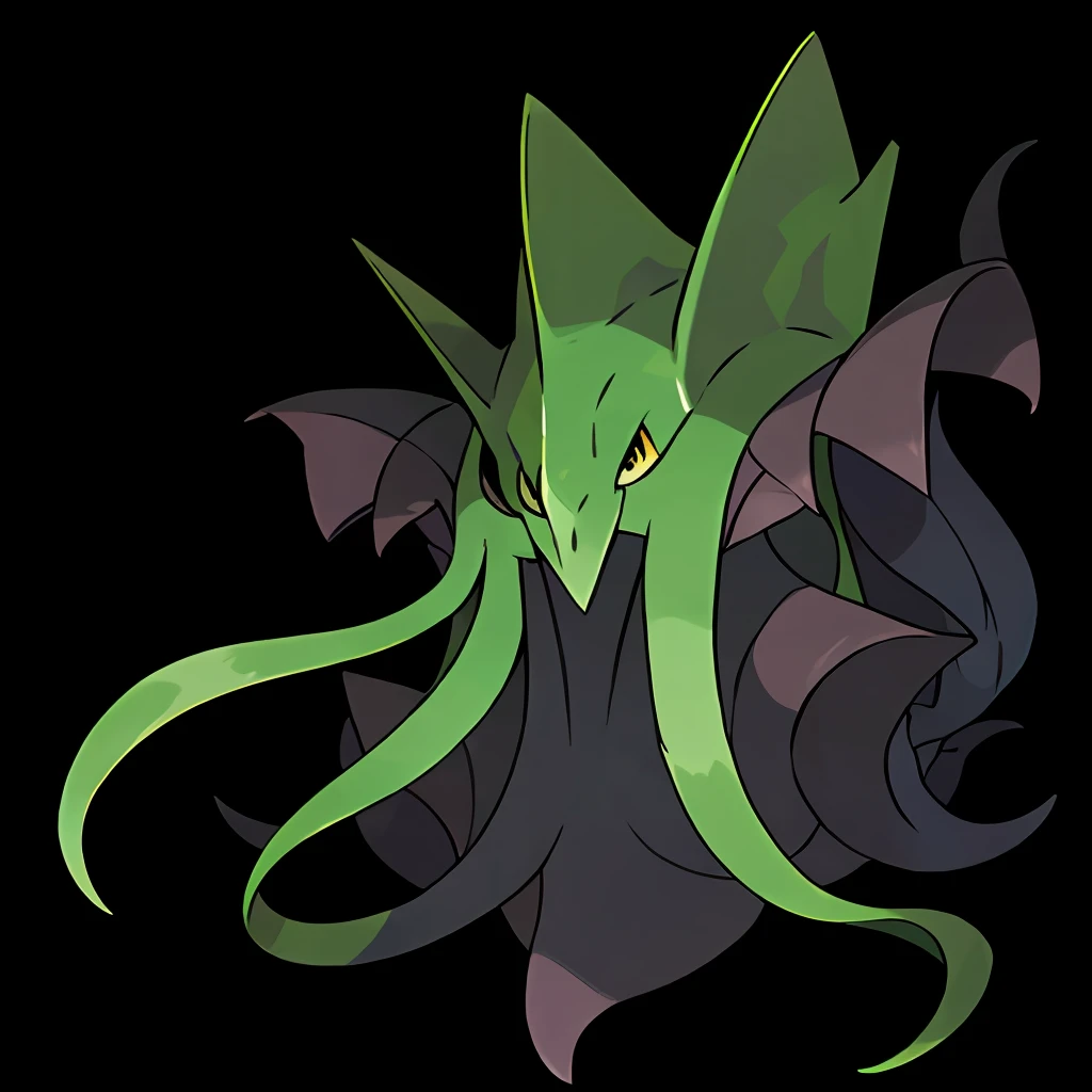 pokemon \(creature\), ghost type pokemon, cthulu style creature, full body, no humans, simple background, black body, ((masterpiece)) v3