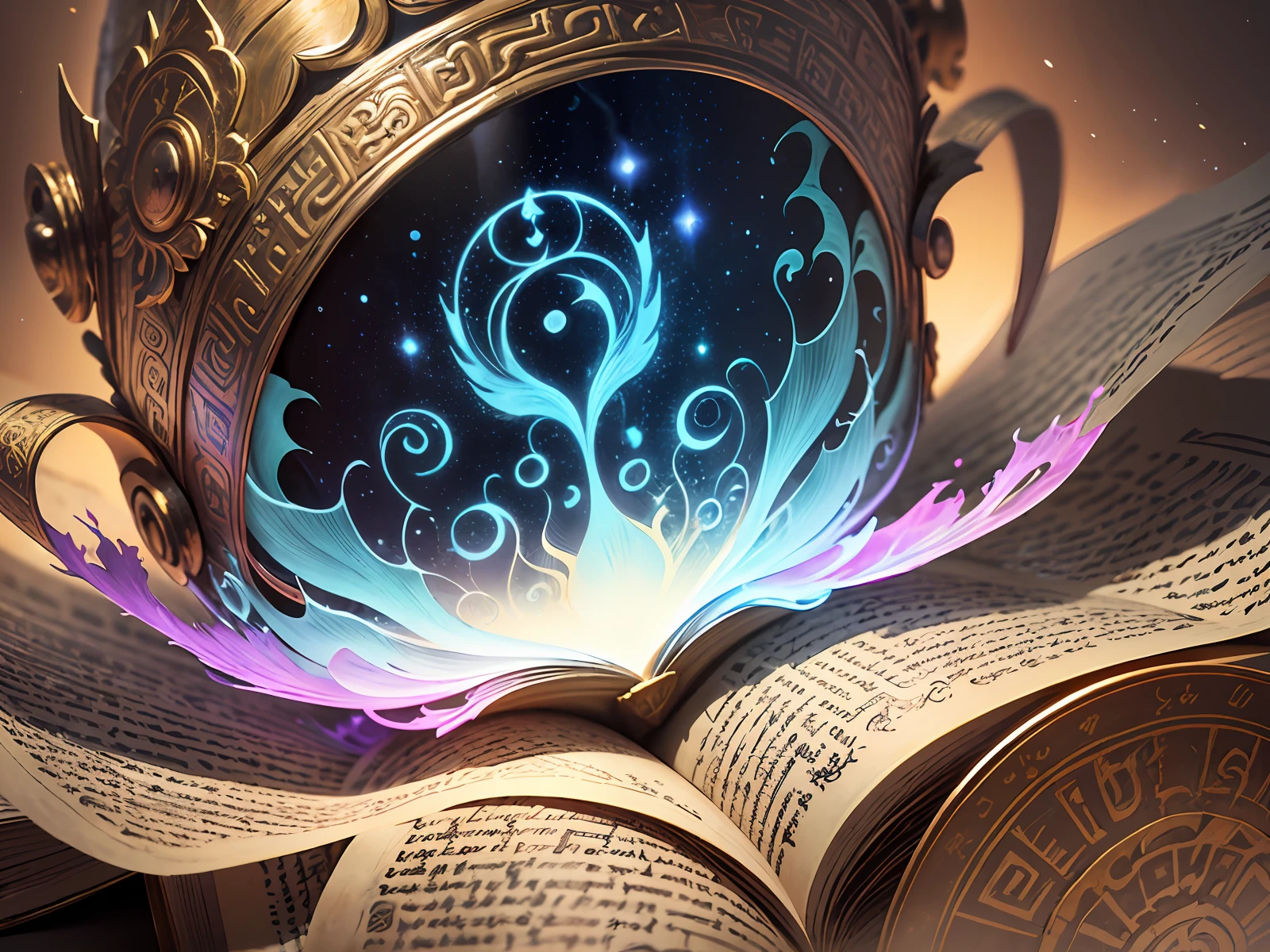 An image of an ancient book with a magical air or an unrolled parchment can convey the idea that your tales transport viewers to extraordinary worlds. --auto --s2