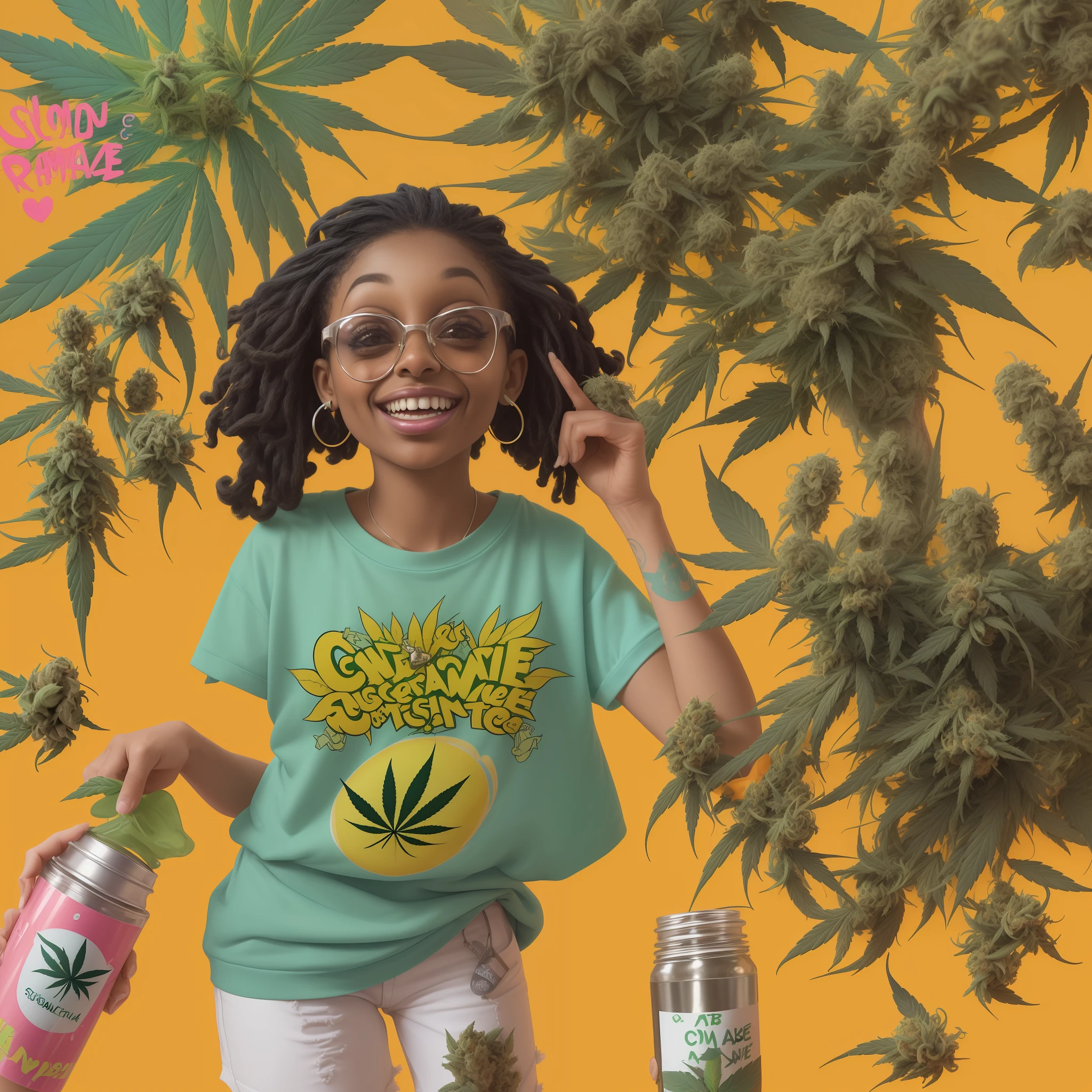 "((Humorous and relatable)), Design a meme-style image with a mix of bright and natural tones. Utilize funny characters and creative elements related to cannabis culture. ((@nabrisa.420)) should be creatively incorporated into the image. Ensure legibility of the text and a clear message about responsible consumption. Include a CTA to increase engagement."