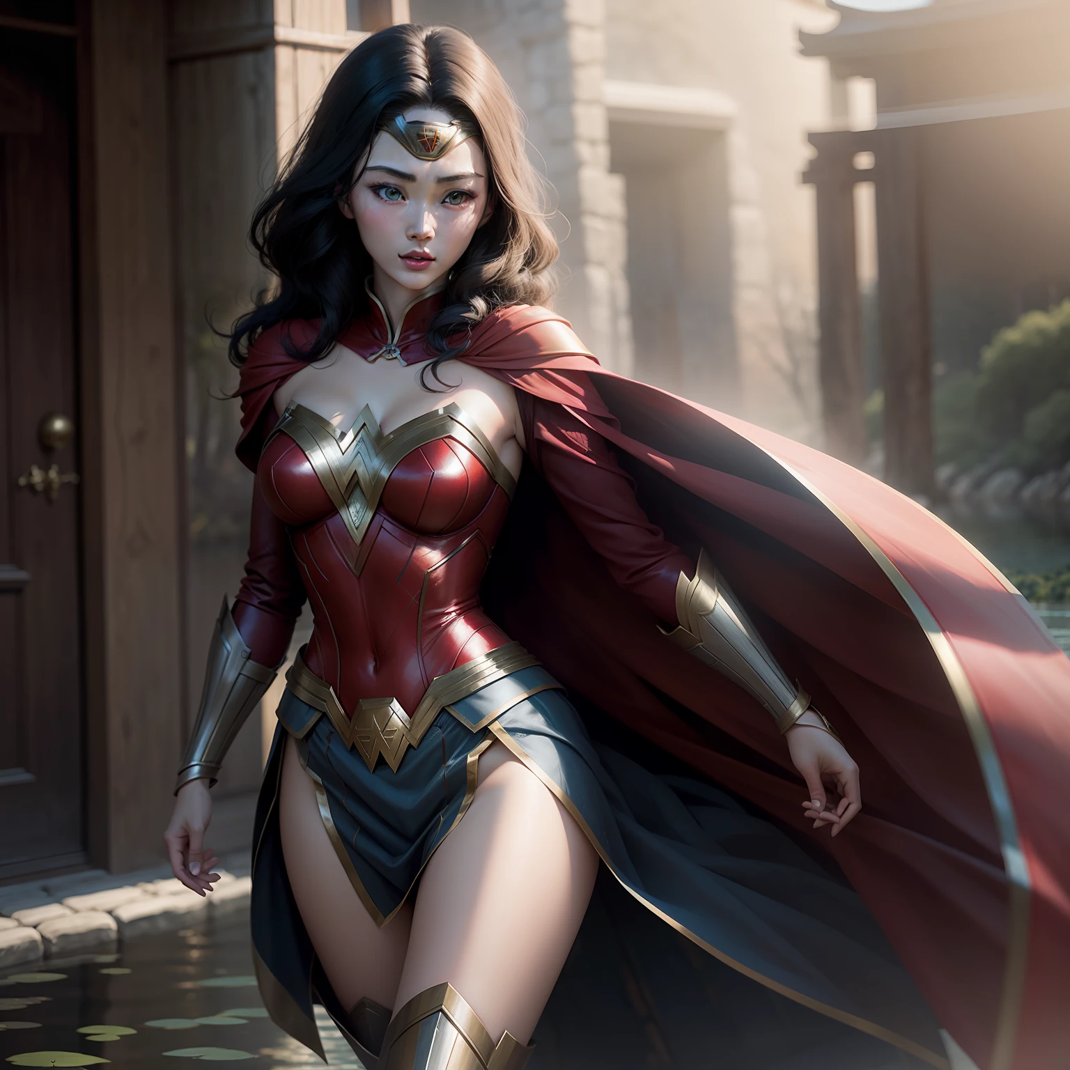 fanbingbing、wonder women、Lake Nagakawa(Background with)、8K