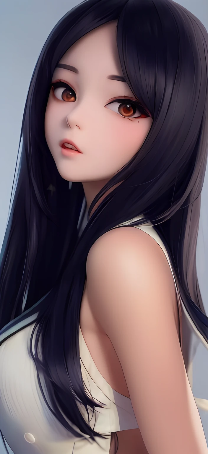 ((masterpiece)),((best quality)), beautiful  Chinese girl,Take a photo with long black hair, fair skin,🤤 girl portrait, 8K , Korean girl,  seductive anime girls,