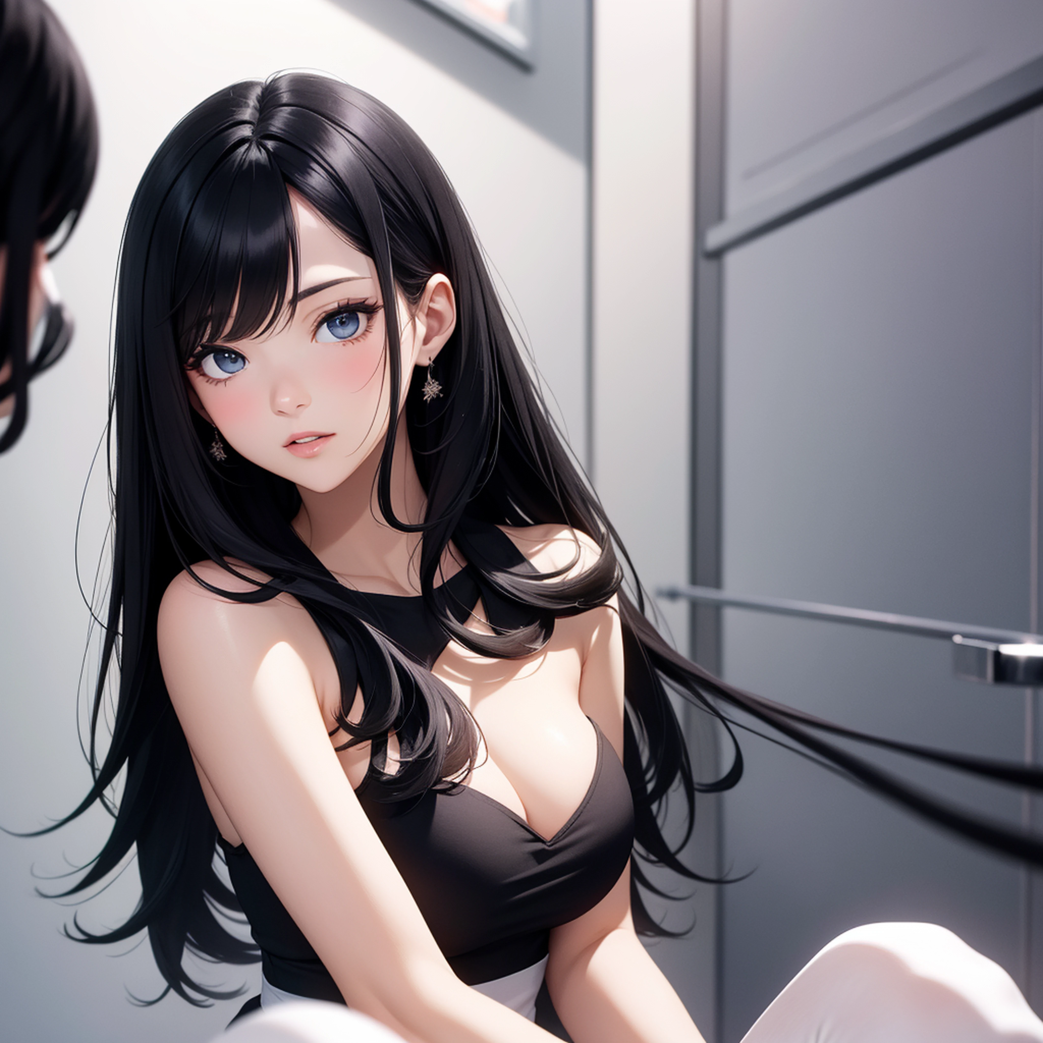Beauty with black hair
