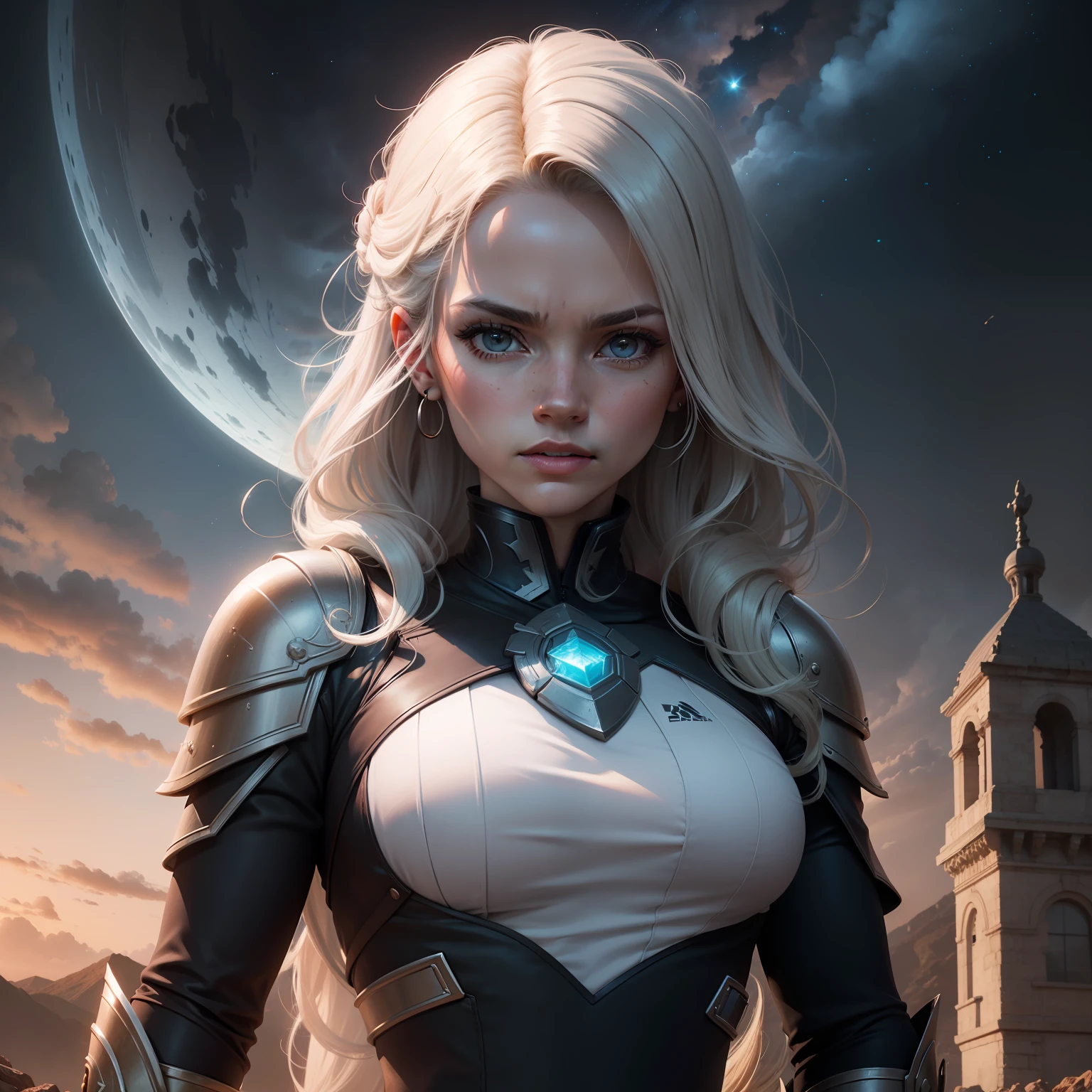 (extremamente detalhado CG unity 8k wallpaper, obra-prima, melhor qualidade, impressive lighting, sombras perfeitas, uma obra extremamente delicada e bonita), batalha celestial, starly sky, nuvens intensas, epic fights, raios de luz divinos, asas majestosas, personagens heroicos, dramatic weather