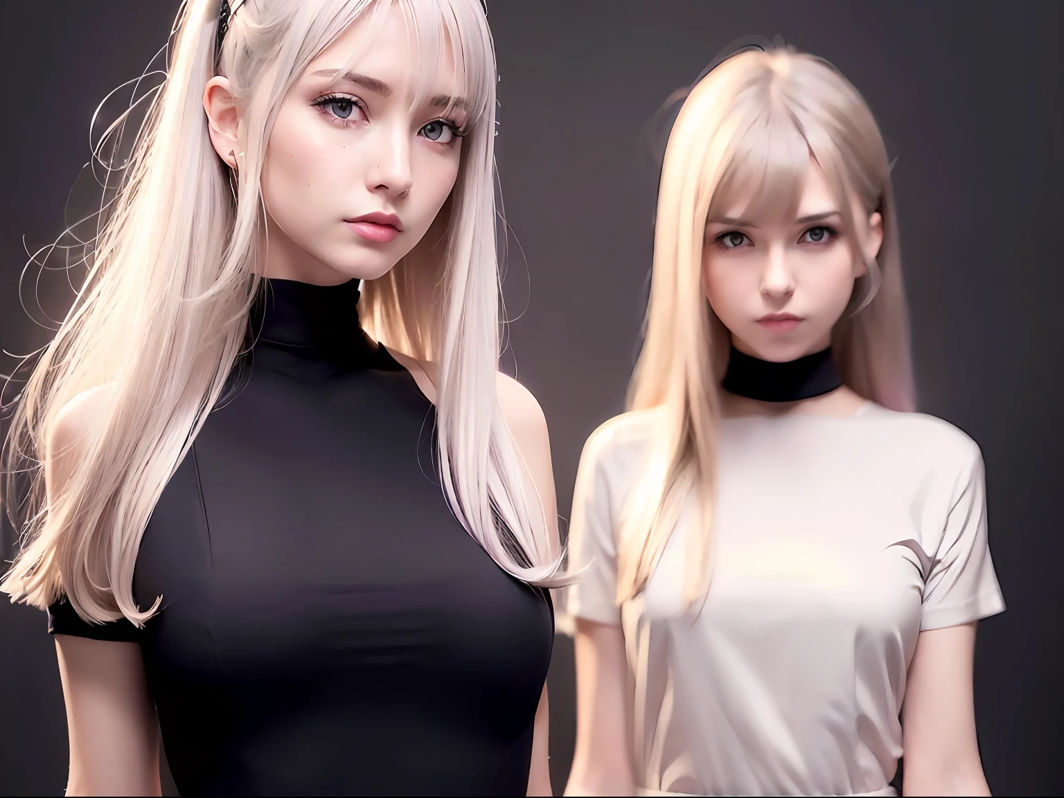 1girl,beautiful vintage color, instagram (photorealistic, high resolution:1.4), ((puffy eyes)), looking at viewer, , full body (8k, RAW photo, best quality, masterpiece:1.2), (realistic, photo-realistic:1.37),(sharp focus:1.2), professional lighting, photon mapping, radiosity, physically-based rendering, (pale skin:1.2),(small breasts:1.2), looking at viewer, (middle hair:1.5), portrait, purple eyes, (sliver hair:1.1),bangs, (simple background:1.4), solo, upper body, realistic,(masterpiece:1.4),(best quality:1.4),(shiny skin),fashi-girl,makeup,smile(skinny,closed mouth,shy :1.3) ,(standing,black Stewardess uniform,Necromancer:1.1),medium bust,sexy pose ,