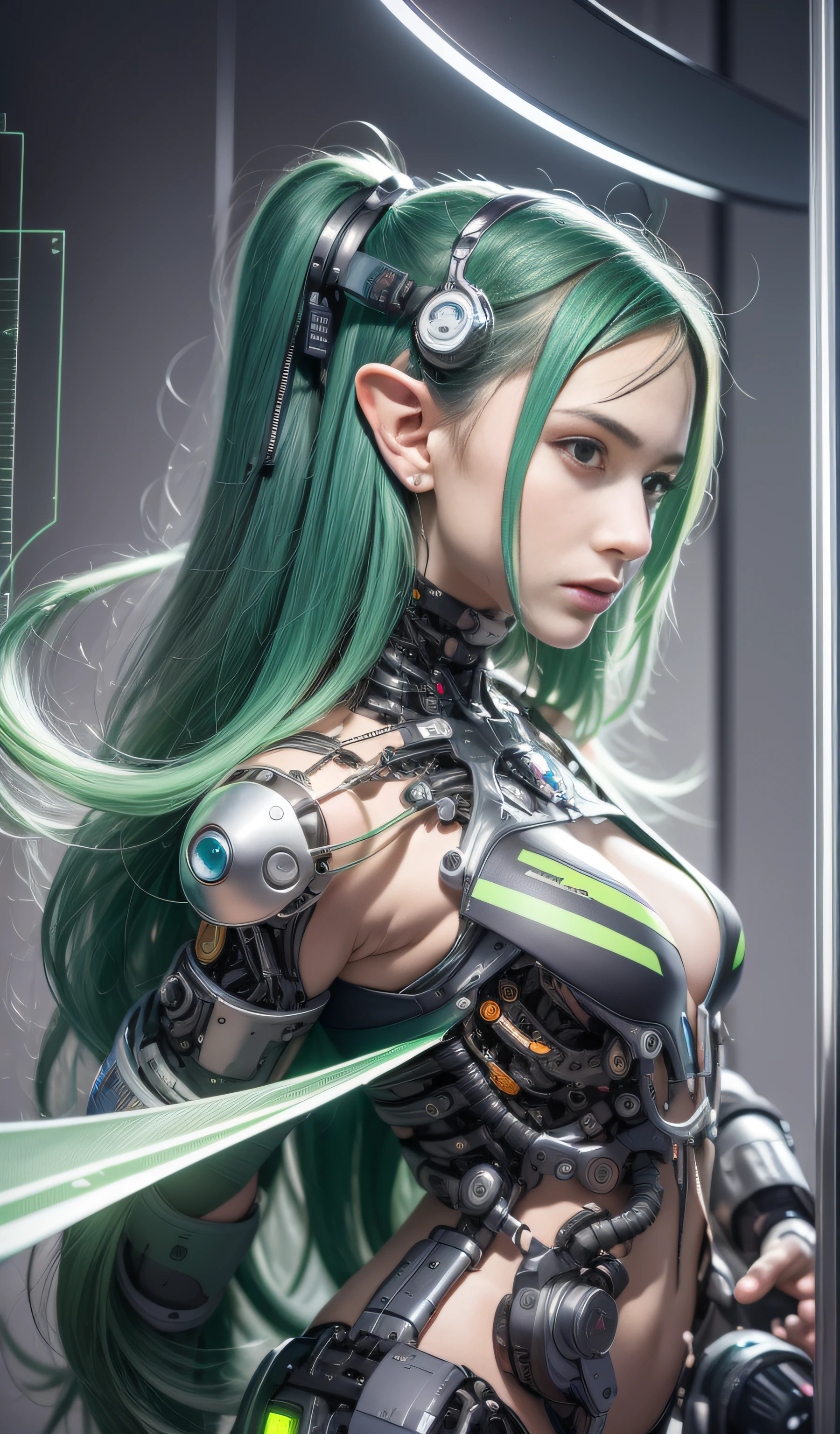 Ultra Detalhe, alta resolução, Ultra Detalhado, melhor qualidade, Awesome, qualidade superior, extremamente detalhado CG unidade de papel de parede 8k, cinematic lighthing, Link Cyberpunk o Zelda, Cyberpunk, menino escuro, roupa verde, armadura verde, Berde Neon, cabelo louro, elfo
POSITIVAS---- VARIADAS===Surprisingly detailed and realistic that blurs the boundaries between man and machine. Enter a world where the line between organic and synthetic beings becomes increasingly indistinguishable. A tecnologia "Real Mechanical Parts" It allows individuals to transcend their biological limitations and embrace a new era of enhanced capabilities. Whether it's the precision and strength of robotic limbs, the computational power of cybernetic implants or the sensory enhancements that bridge the gap between humans and machines;, these mechanical augmentations offer unprecedented possibilities. As society grapples with the ethical implications and social impact of this innovative technology, a multitude of stories unfold. The narrative delves into the personal journeys of those who choose to undergo transformation, exploring their motivations, aspirations and the profound consequences of merging with technology. The images produced through 'Real Mechanical Parts' capture the intricate details and nuances of these cybernetic enhancements, depicting a fusion of human and machine that challenges traditional notions of identity and existence. Beyond the personal stories, temas maiores emergem dentro desse mundo. Questions arise about the accessibility and affordability of such transformative technology, the divide between those who embrace augmentation and those who remain purely human, and the ever-present debate on the ethical boundaries of human-machine integration. The society portrayed in this world deals with the profound implications of "Real Mechanical Parts" as it reshapes the fabric of everyday life. In the midst of these complex dynamics,