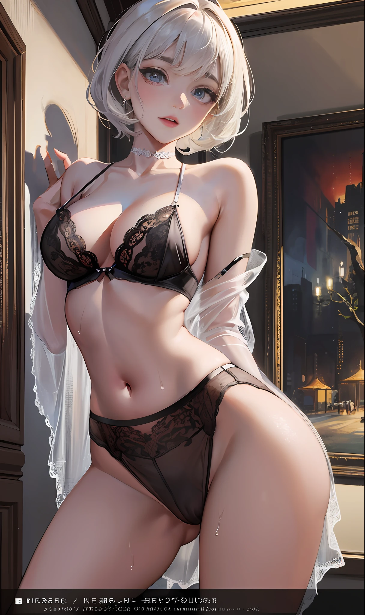 8K portrait of young girl,short hair and tanned skin,see-through wet lingerie,
8K portrait of young girl,short hair and tanned skin,see-through wet lingerie,Naked of breast,a flat chest,see through fabric,Cut the fabric,ellegance,highly detailed,A majestic,digital photography,surrealism painting,Semi- dress,Crotch,big breasts beautiful(tmasterpiece,Sideslit,Fine beautiful eyes:1.2), HDR nudity