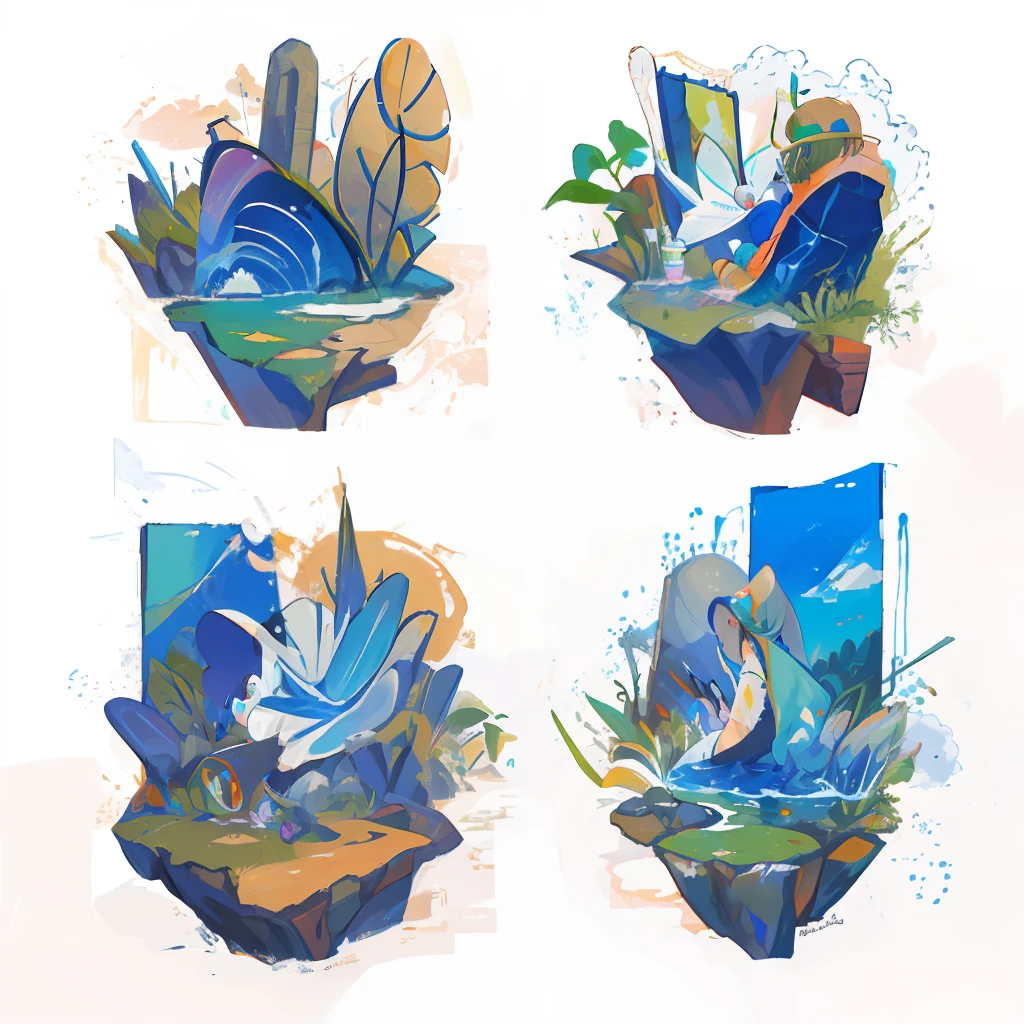 master part, pintura grossa, estilo de pintura guache digital, brazi, Waters, foco nítido, Volume,