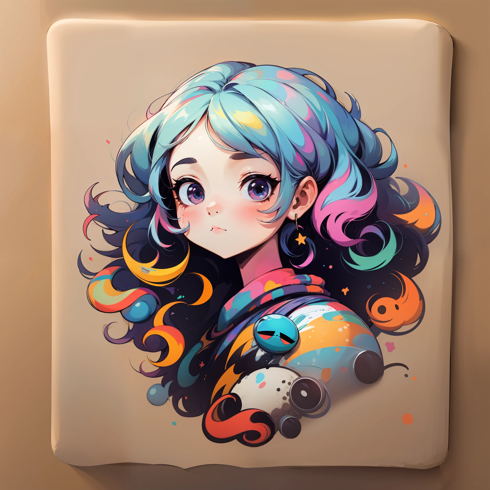 sticker,1girl, simple background,