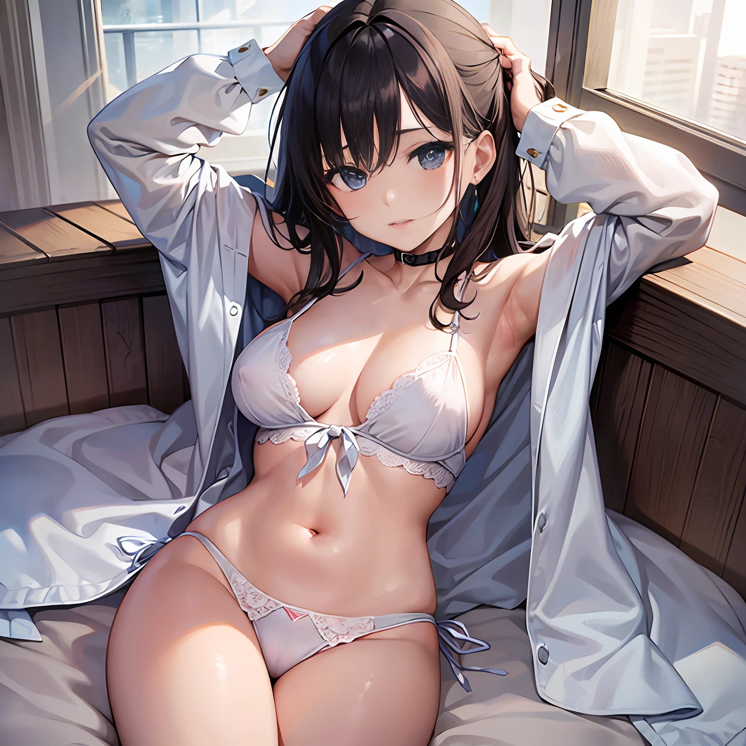 (​masterpiece、top-quality)、teens girl、barechested