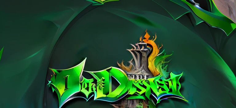 um close up de um logotipo para o escuro com um fundo verde, obrigado, logotipo do jogo, the darkness, dnd, imagem escura, logo escrita "the dank"
