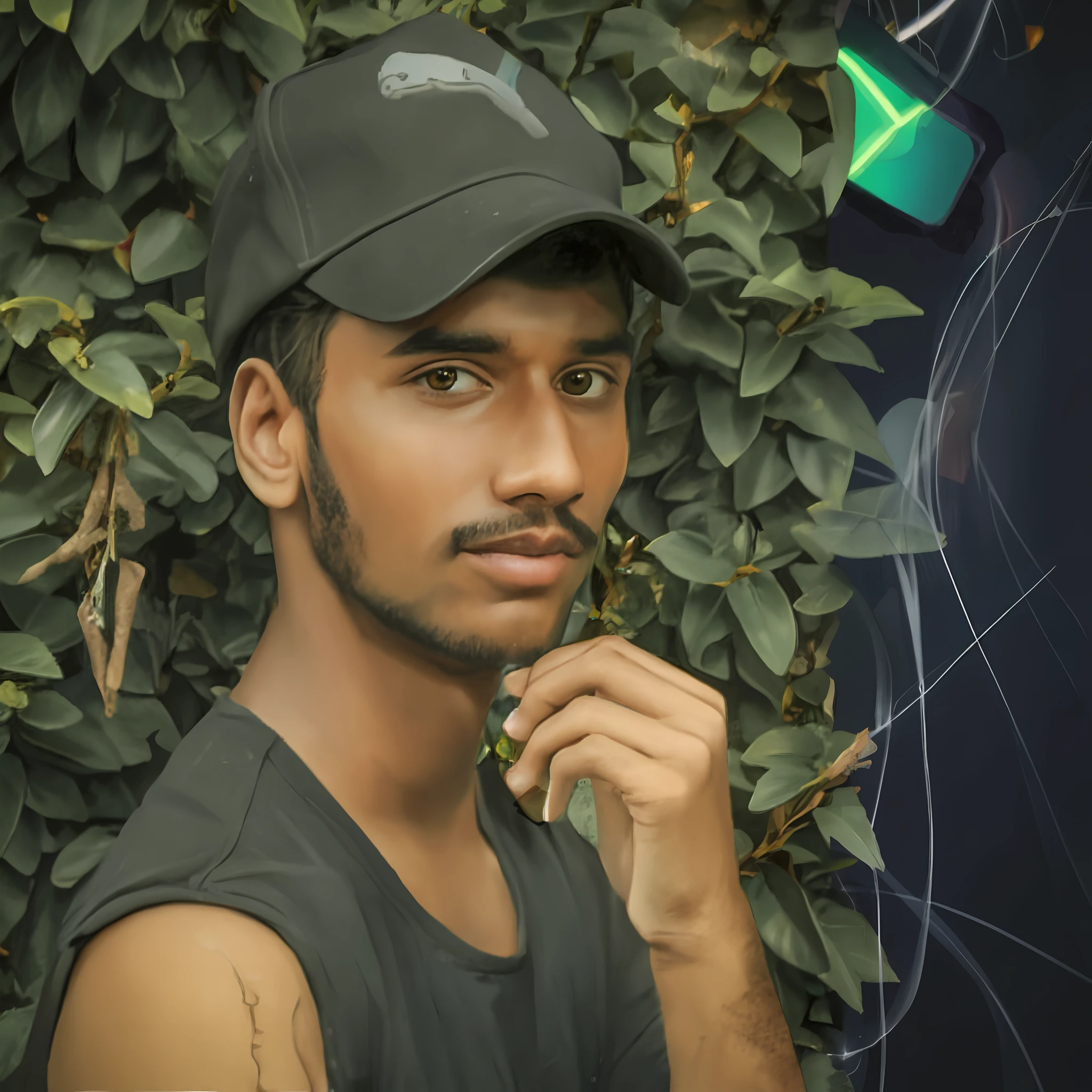 Change background, handsome boy, hyper, realistic, neon, cyber punck, higher, detail, 8k.
