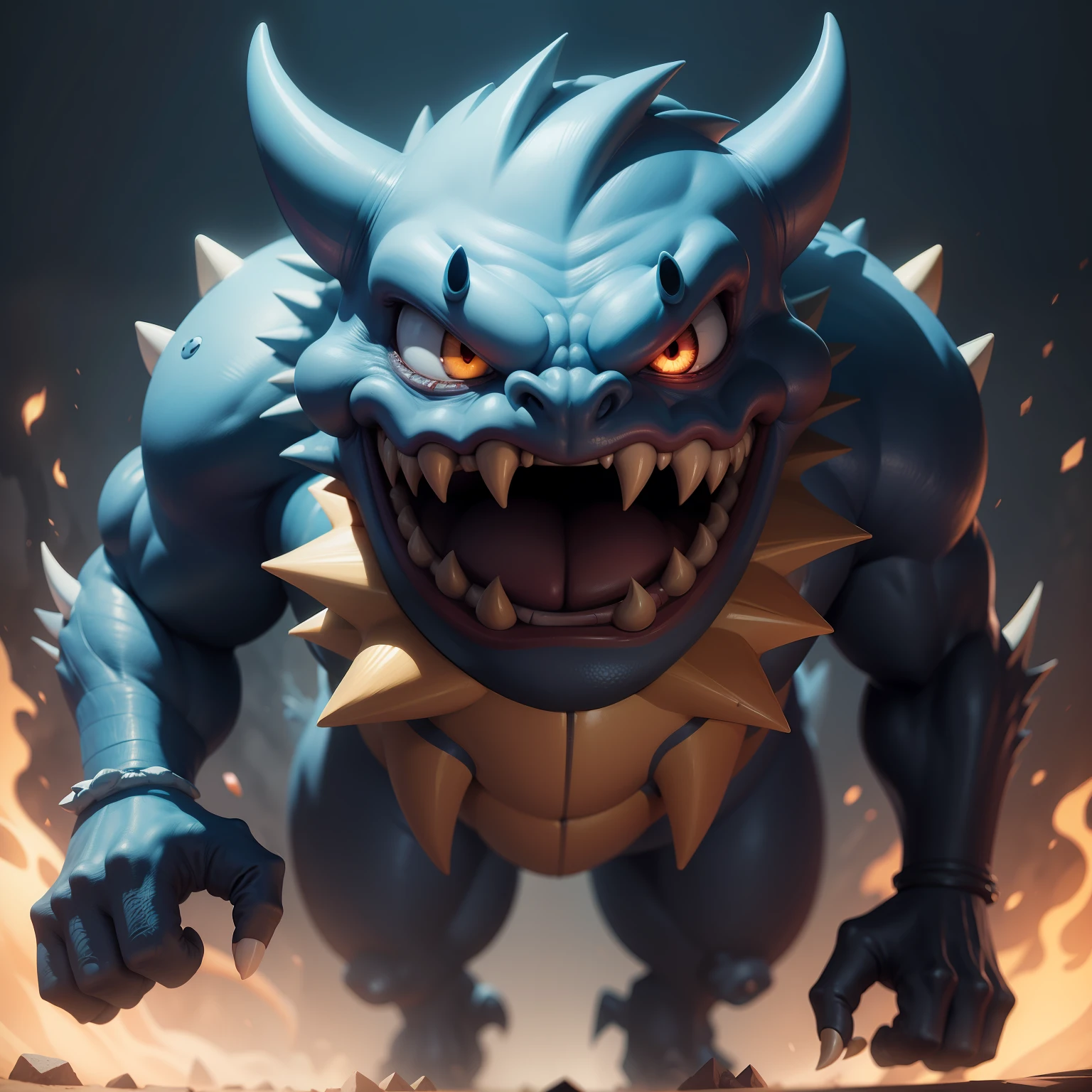 Cartoon animated monster with high qualification and high resolution