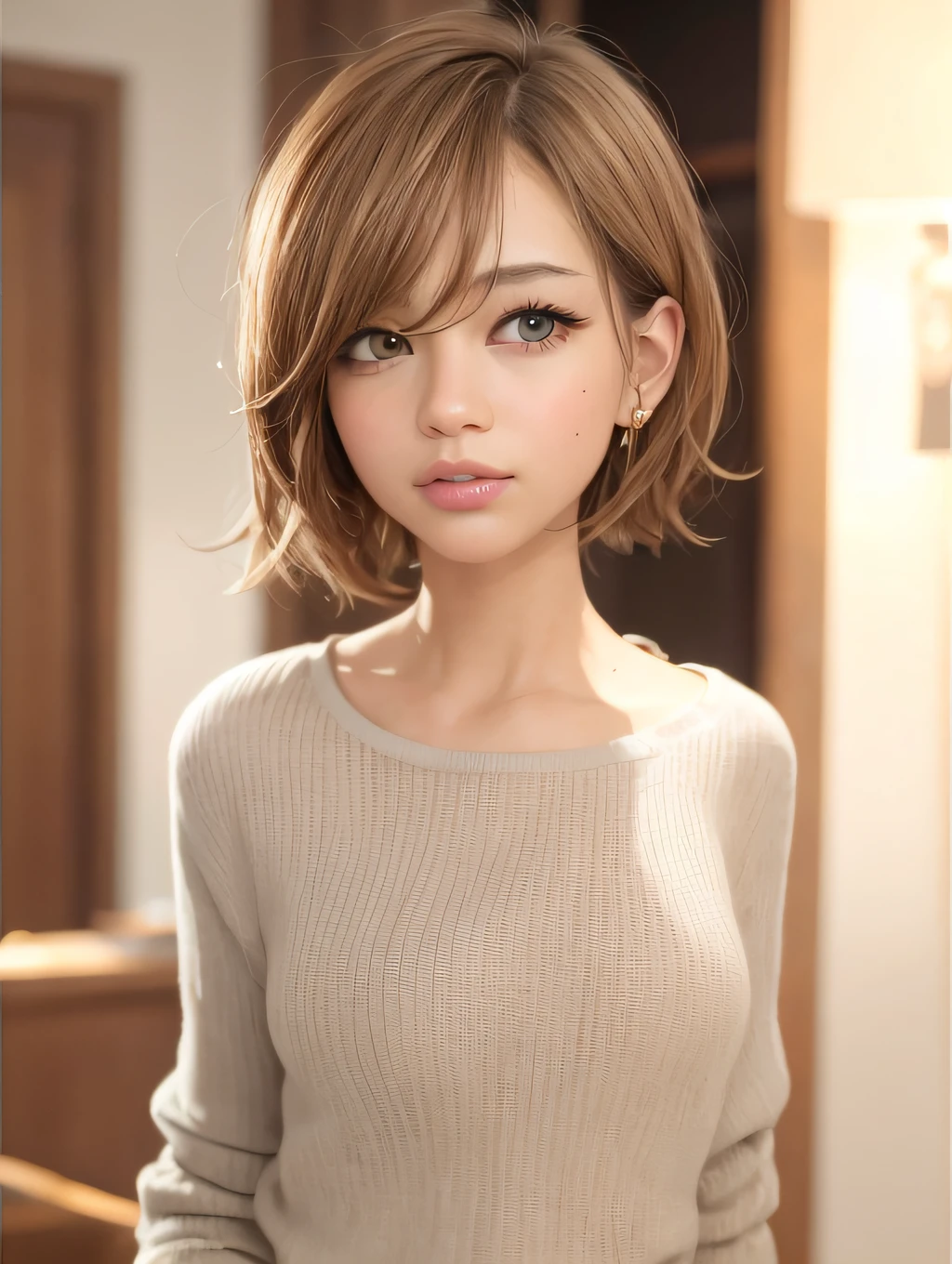 blonde short hair