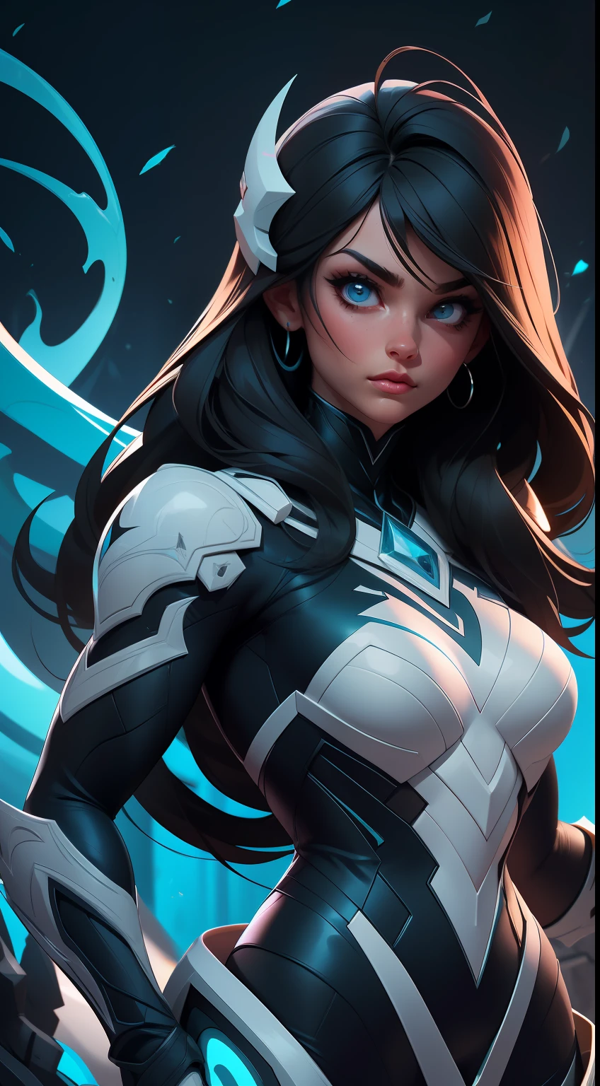 Merger between Venom and Sub-zero, melting, 1girl, Beautiful, (master part:1.2), (melhor qualidade:1.2), ((pose de luta)), ((campo de batalha)), cinemactic, olhos perfeitos, pele perfeita, perfect  lighting, sorrir, luz, cor, pele texturizada, detalhe, Beleza, maravilha, ultra-detalhado, rosto perfeito