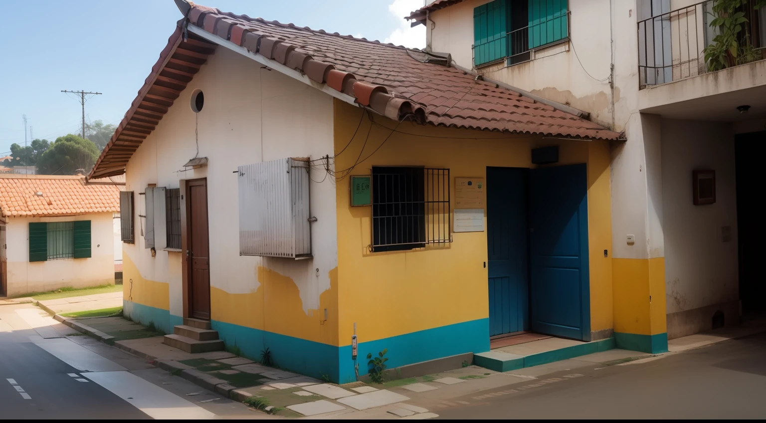 pequena casa, casa pobre, cidade