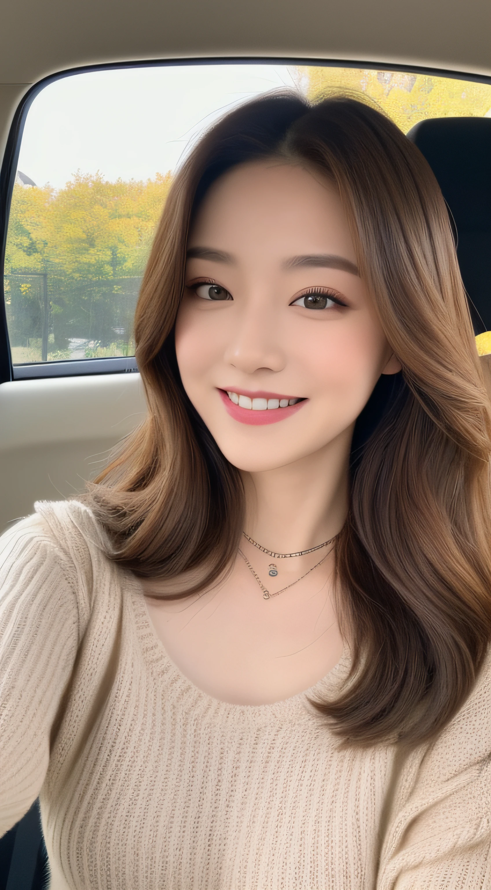 ((Best Quality, 8k, Masterpiece:1.3)), Focus:1.2, Perfect Body Beauty:1.4, Buttocks:1.2, ((Delicate Hair)), (Sweater Tube top:1.1) , (Sports car, street: 1.2), Highly detailed face and skin texture, Detailed eyes, Double eyelids, whitening skin, huge breasts, smile, wearing necklaces, rings, people sitting in cars with their buttocks up,