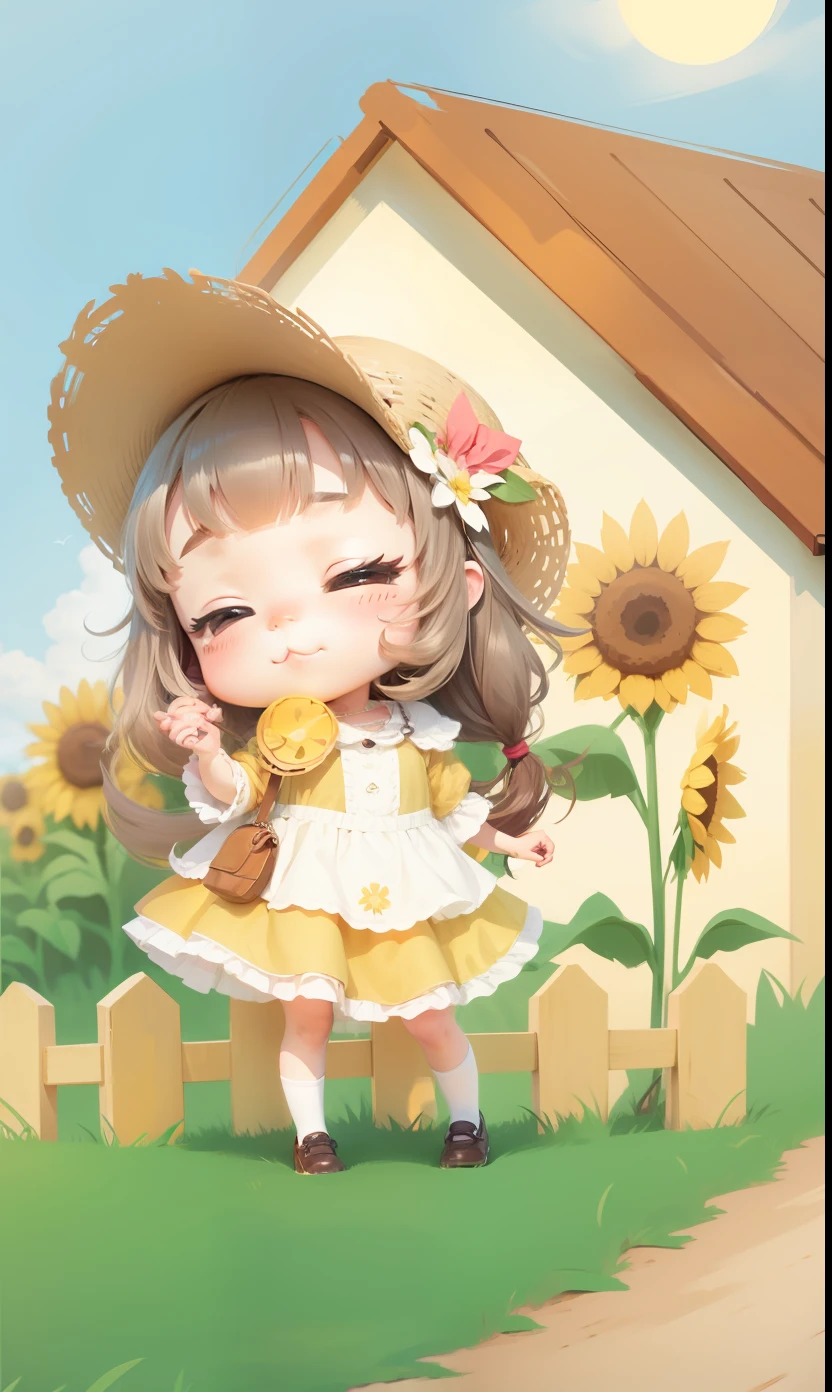 Hand drawn style, sunny cute li