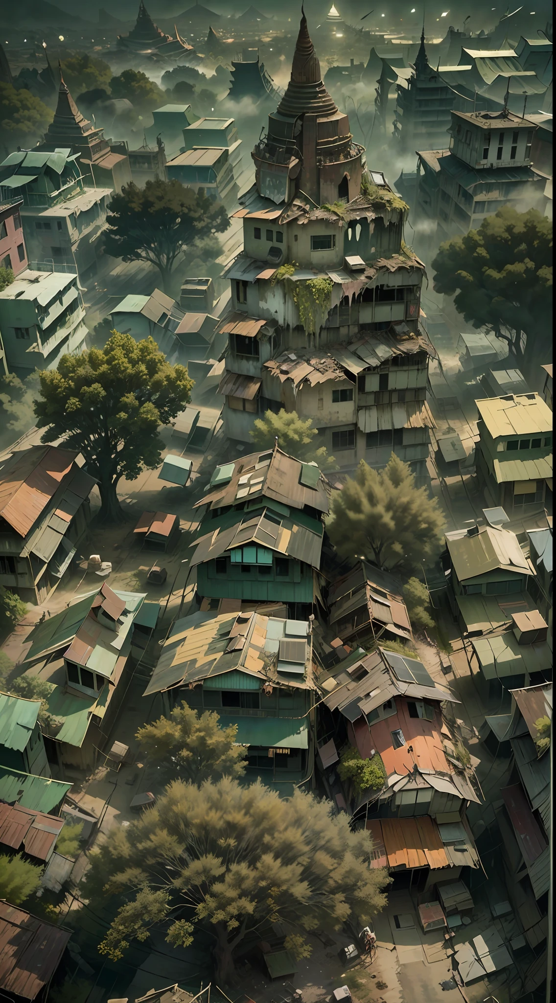 The large many building with a lot of fire in the air, destroying a ((myanmar:1.2)), ((yangon:1.2)) cityscape, apocalyptic art, destroyed (("yangon")) city on fire, destroyed ((myanmar "yangon")) city, digital concept art of dystopian, apocalyptic ((myanmar)) city, destroying a ((myanmar"yangon")) city, apocalyptic 8 k, apocalyptic 8k, apocalyptic city ((pagoda)) backround, apocalyptic city backround, post apocalyptic MYANMAR, post apocalyptic world, post - apocalyptic world, in postapocalypse ((BAGAN ))city, apocalyptik(( BAGAN ))city, post apocalyptic BAGAN city, postapocalyptic world, post - apocalyptic(( BAGAN ))city, post-apocalyptic earth, apocalyptic art, post - apocalyptic ((BAGAN)) CITY, post apocalyptic ((BAGAN)) CITY,apocalyptic architecture design, dystopian digital art, destroying((yangon)) city, ((yangon)) city destruction, apocalypse art, ( apocalyptic ) 8 k, the damaged roads and show signs of neglect, with potholes and collapsed pavements making it difficult to live, the city of ((yangon,myanmar)) streets now are overrun by plants and weeds. Vines cover the walls of buildings, as nature seemingly reclaims the city that humans left behind. The destructive yet life-giving force of nature can be seen with plants taking over the streets and trees reaching over and consuming the buildings, apocalyptic city backround, post apocalyptic MYANMAR, post apocalyptic world, post - apocalyptic world, in postapocalypse ((BAGAN ))city, apocalyptik(( BAGAN ))city, post apocalyptic BAGAN city, postapocalyptic world, post - apocalyptic(( BAGAN ))city, post-apocalyptic earth, apocalyptic art, post - apocalyptic ((BAGAN)) CITY, post apocalyptic ((BAGAN)) CITY,