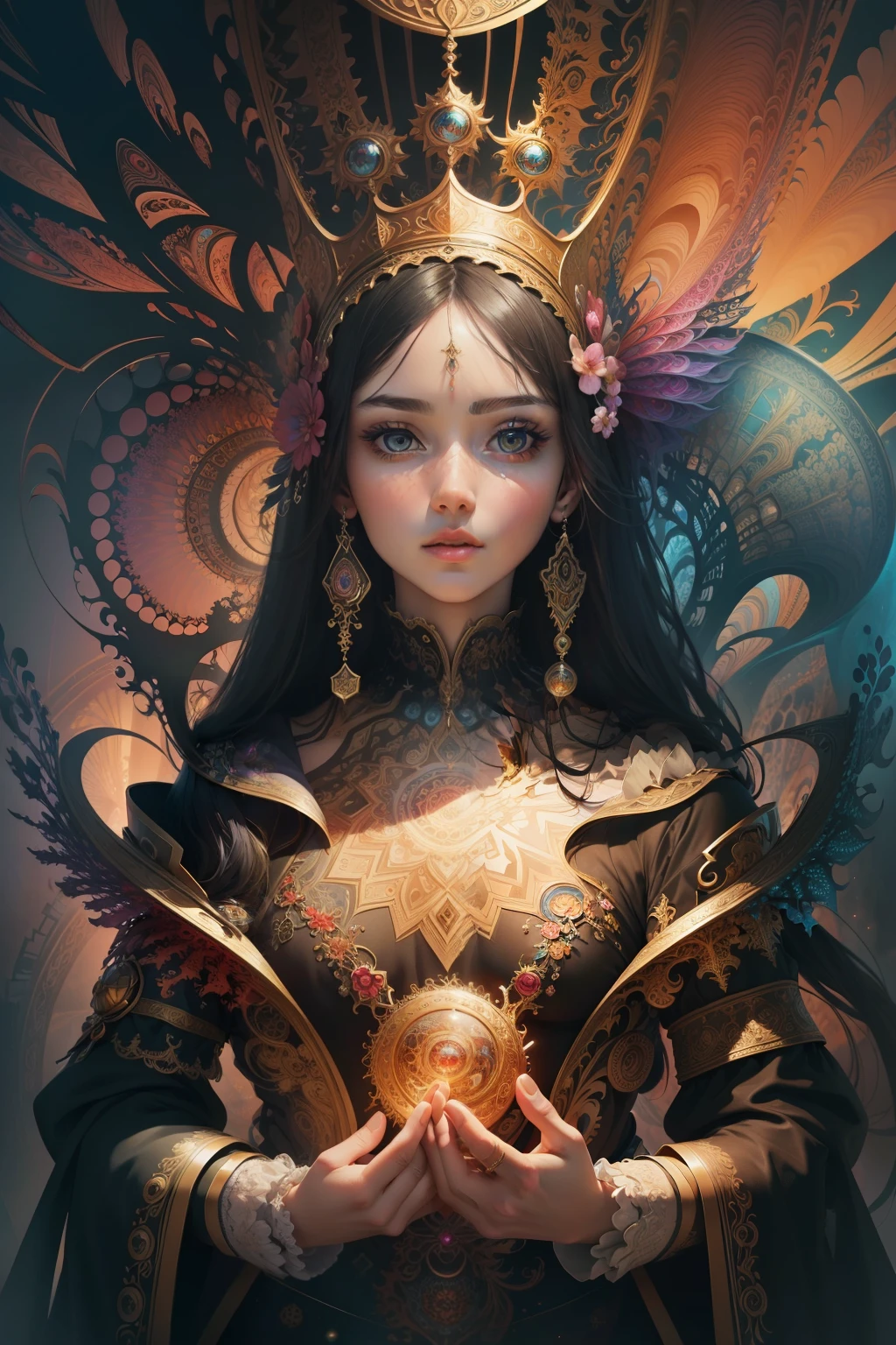 (masterpiece, top quality, best quality, official art, beautiful and aesthetic:1.2), (1girl), extreme detailed,(fractal art:1.3),colorful,highest detailed