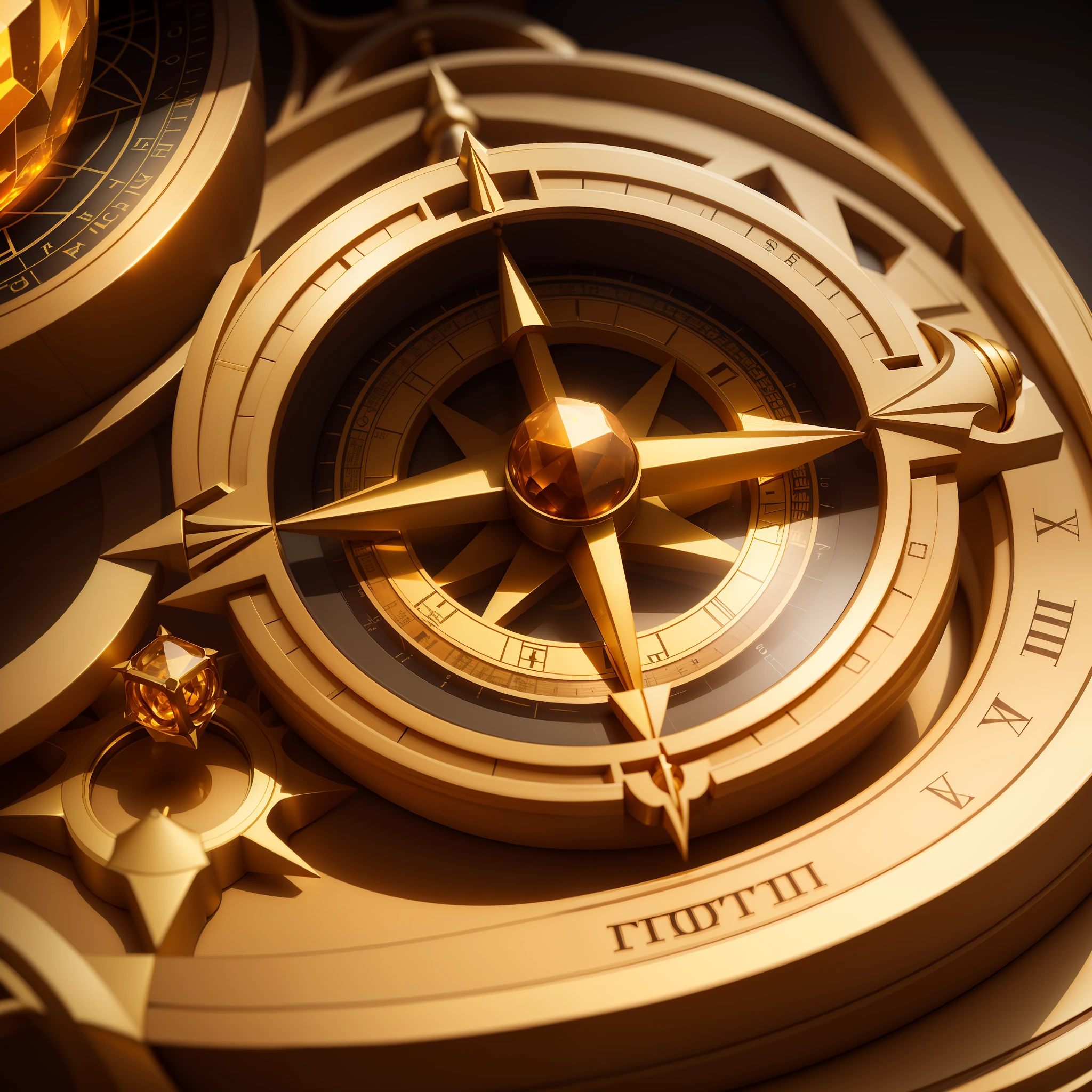A logo where the icon is an amber stone with an architect's compass inside 3D. cores amarelo ouro e douradas, brilho, detalhe HD, fundo branco, hiperdetalhe, cinemactic, surrealismo, luz suave, , ray tracing, difuso