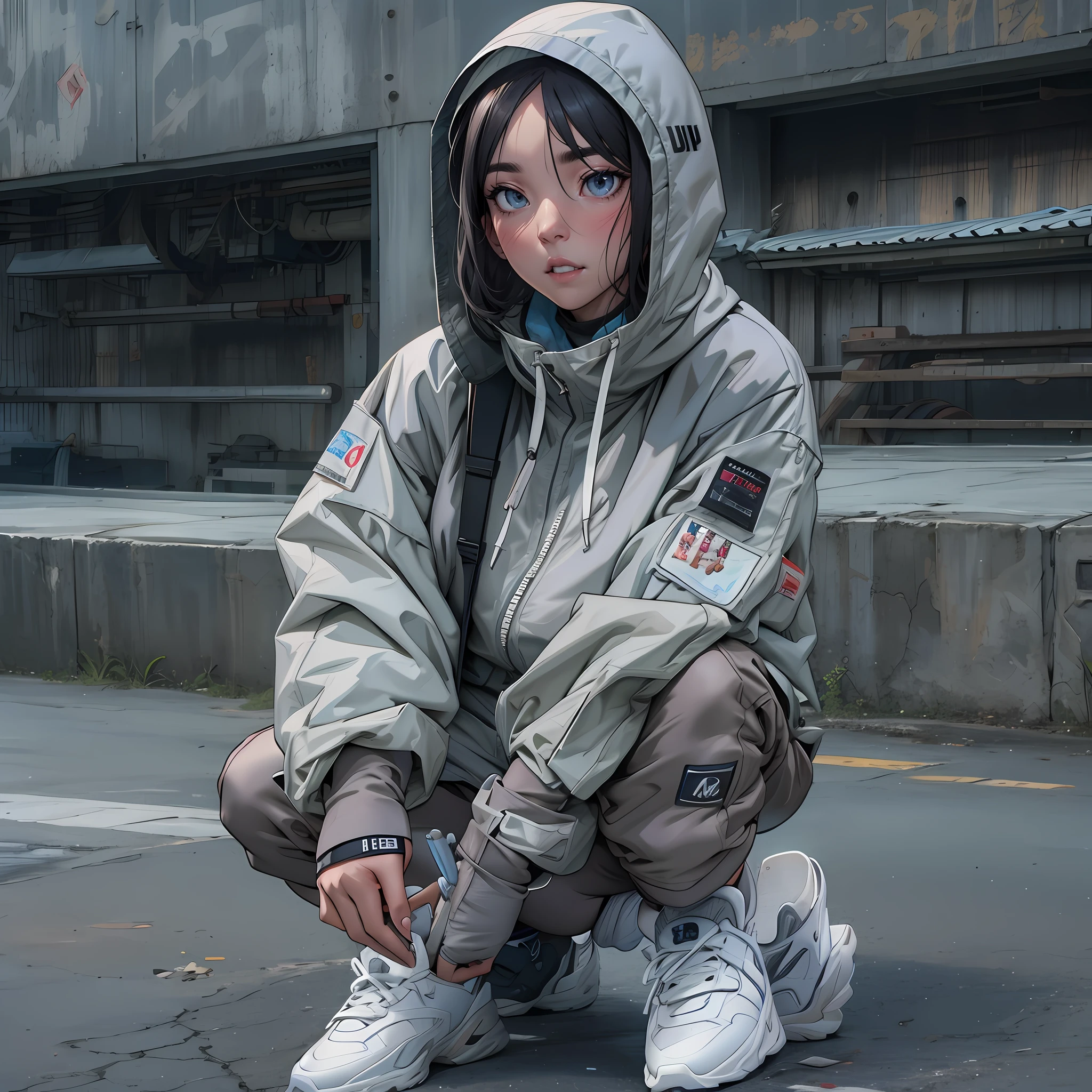 Uma girl coreana Techwear