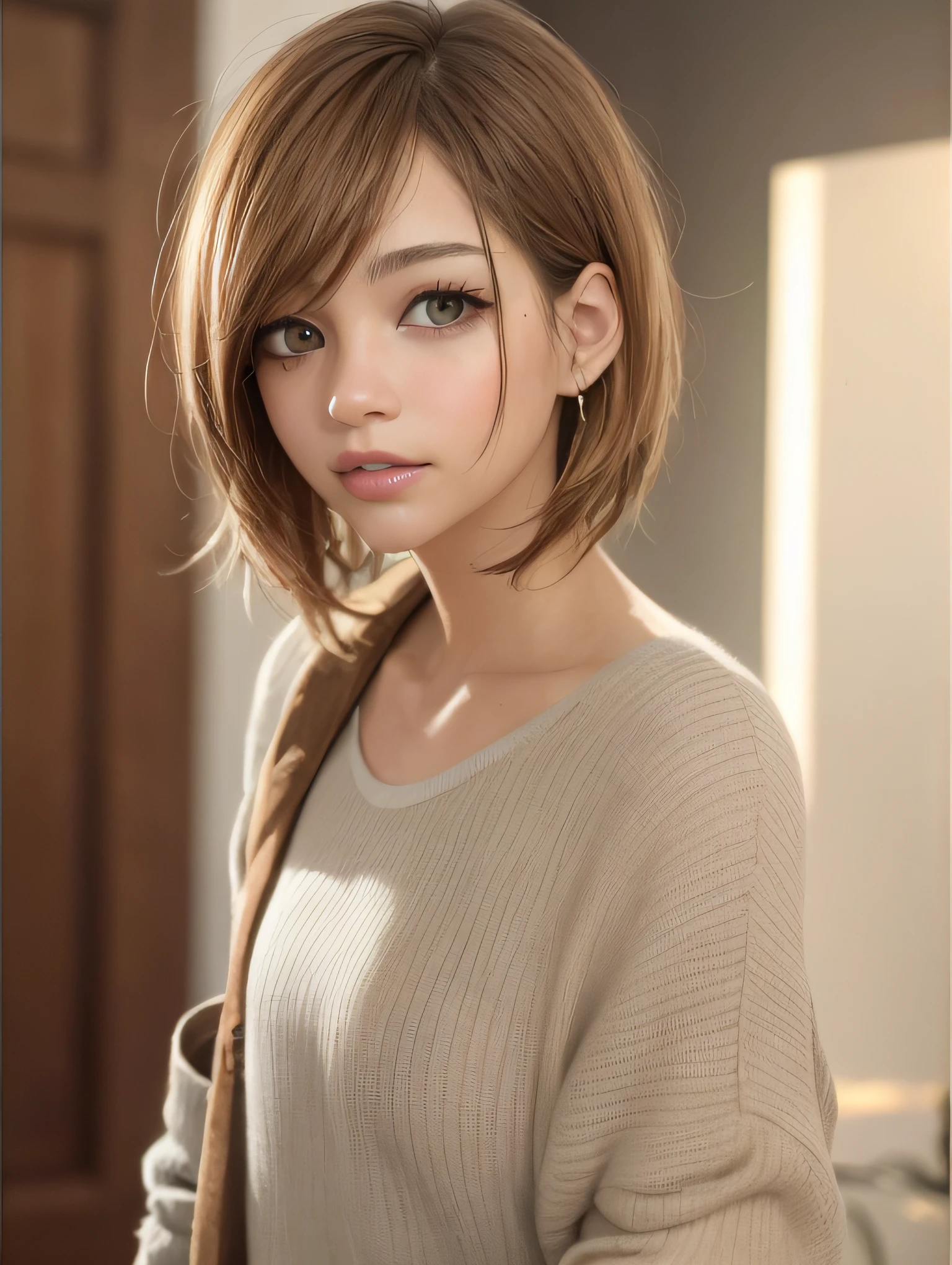 blonde short hair