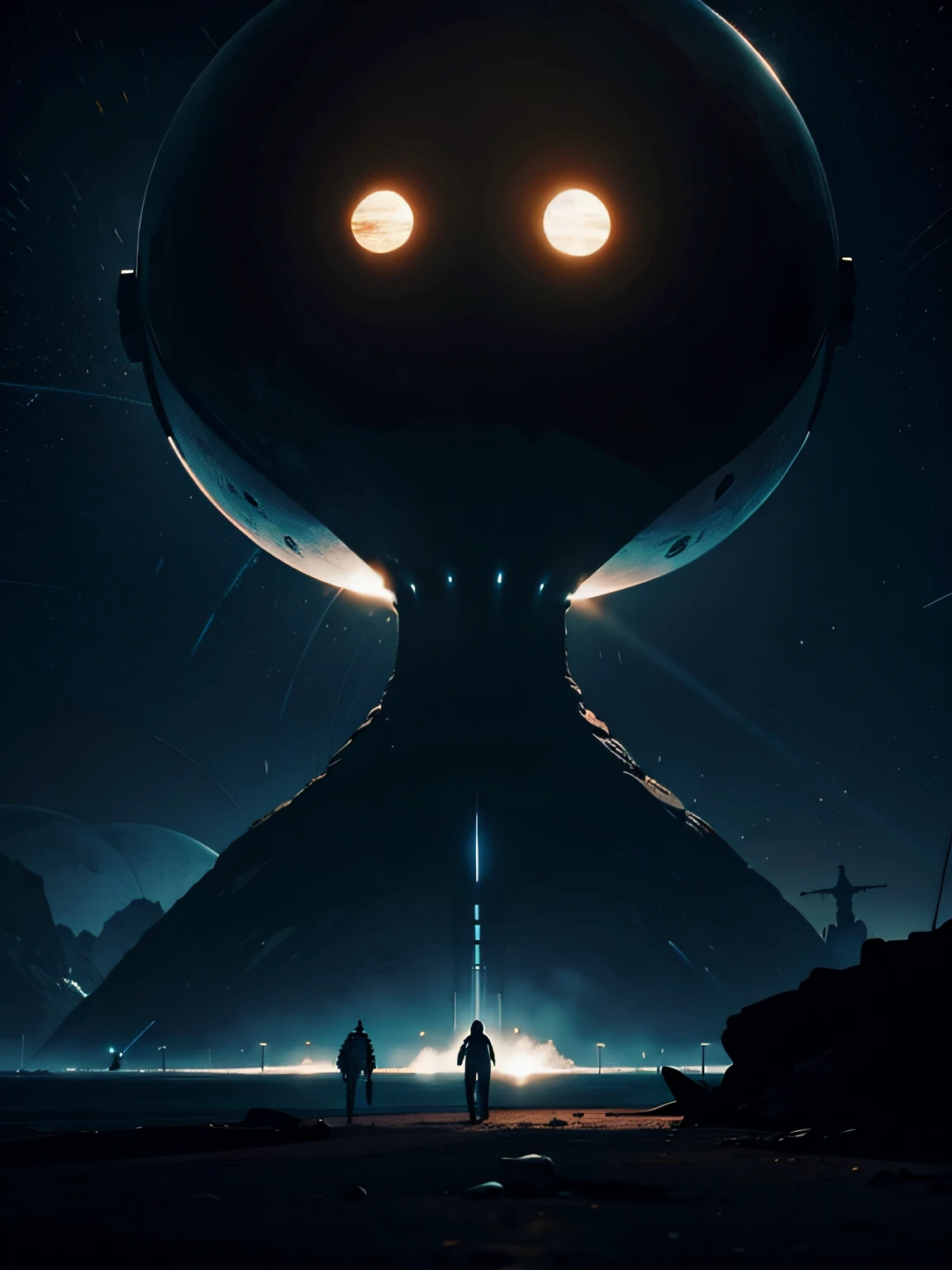 A colony on a distant planet, fighting alien creatures