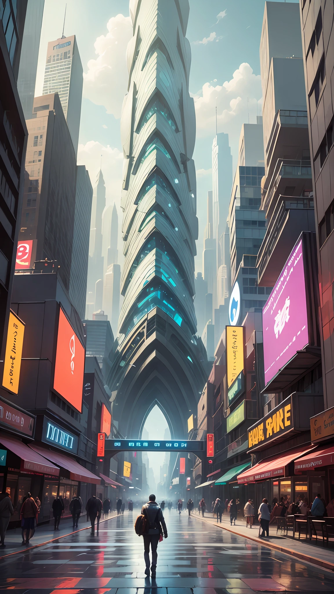 "A time traveler discovers a hidden portal and steps into a bustling futuristic city, filled with flying cars and holographic advertisements." --auto --s2