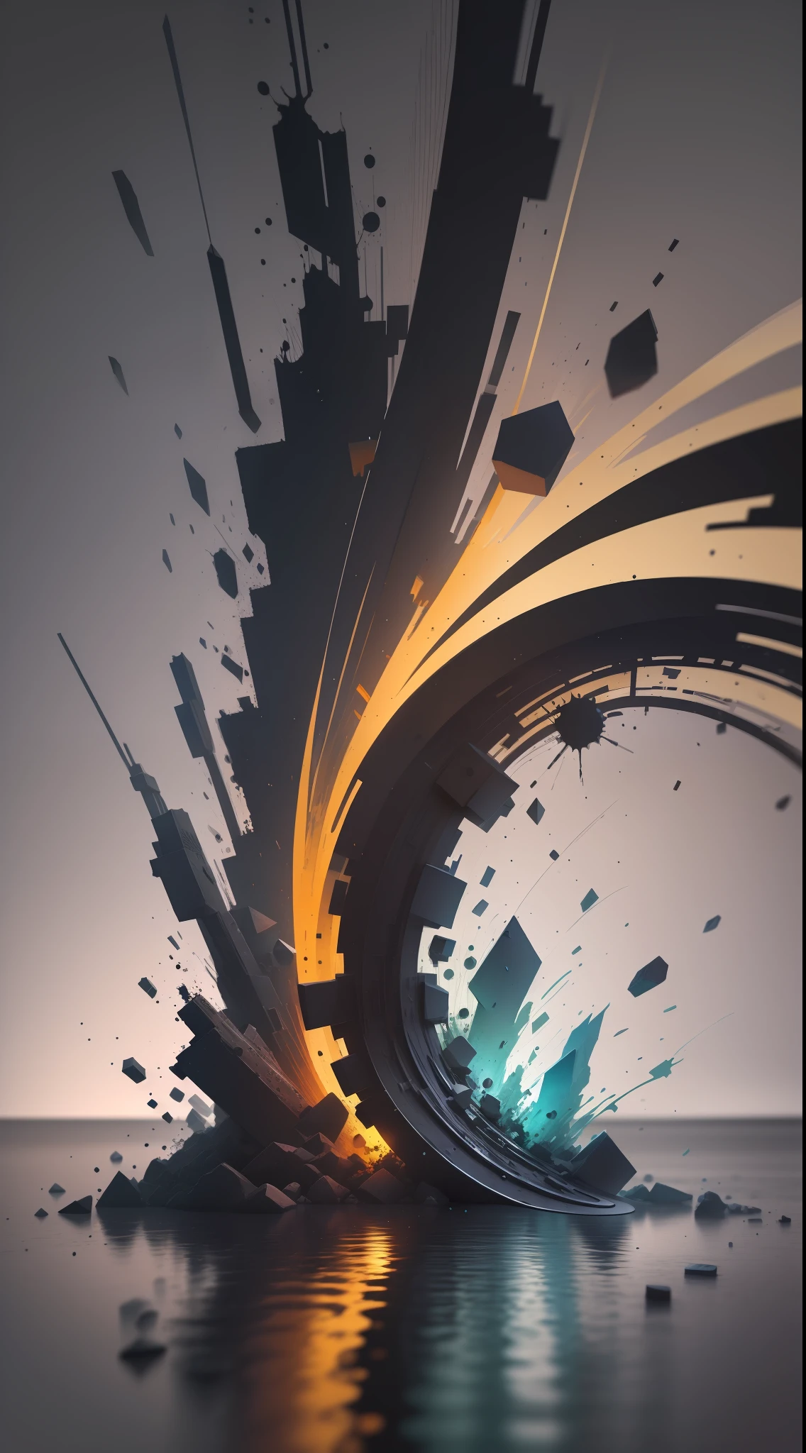 3d watercolor abstract,dark background,high resolution,high quality,colorful