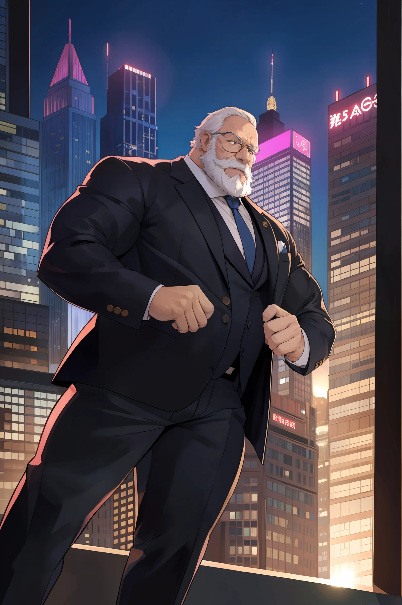 A close up of a cartoon of a man in a suit and tie - SeaArt AI