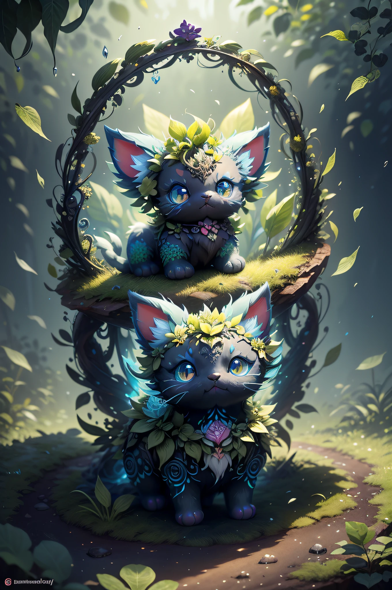 official art, unity 8k wallpaper, ultra detailed, beautiful and aesthetic, masterpiece, best quality, realistic, (zentangle, mandala, tangle, entangle), pov from above, (cute cat:1.5), extremely detailed, dynamic angle, the most beautiful form of chaos, elegant, a brutalist designed, vivid colours, romanticism,  zhongfenghua