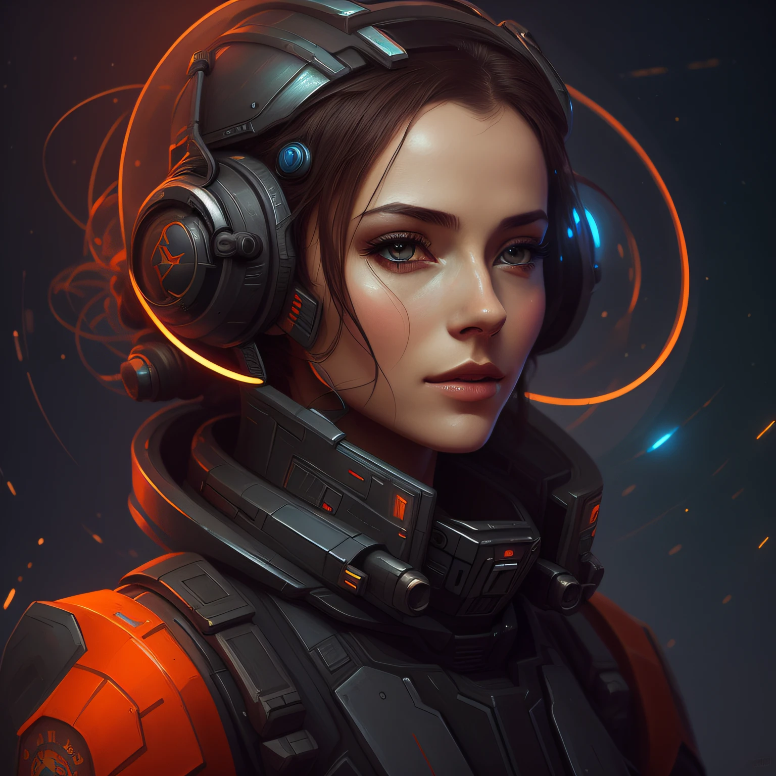 Imagem de uma mulher em um traje espacial com um capacete, Wojtek FUS, Sci-Fi Digital Art Illustration, Arte digital altamente detalhada em 4k, stunning digital illustration, Epic Sci-Fi Character Art, Epic Sci - Arte do Personagem de Fi:, Retrato Armored Astronauta Menina, Arte digital detalhada em 4k, Pintura Digital Sci Fi, Pintura Digital Sci-Fi