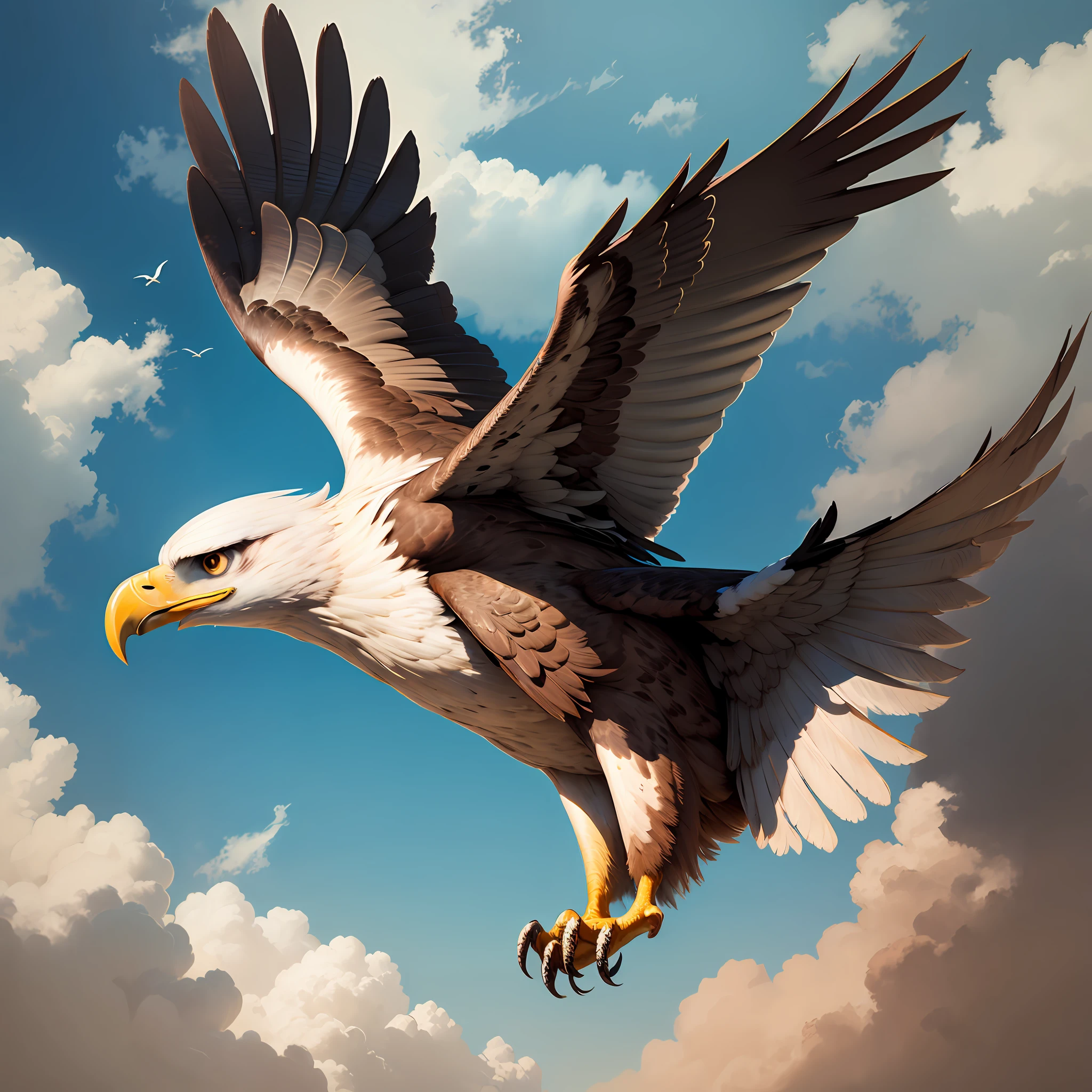 an eagle flying in the blue sky --auto --s2