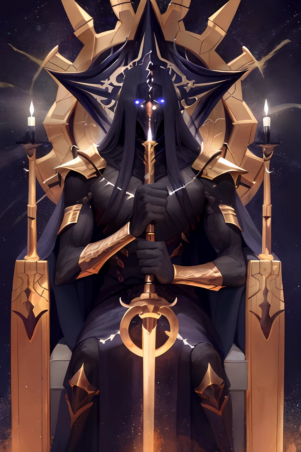 nenhum ser humano, Sentinel Guardian, humanoide, monstruoso, asas, biblical,Scorpius is an imposing and intimidating figure. His armor features venomous spikes and dark colors, befitting his shadowy nature. He wields a obsidian hammer charged with dark energy, capable of unleashing devastating shockwaves. His posture is aggressive and dominant, displaying his desire to conquer his
