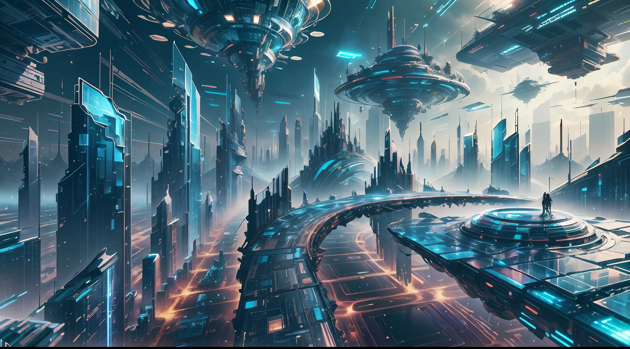 a pilot steps into a bustling futuristic city, filled with flying cars and holographic advertisements, realistic imagem, HD, 1920x1080 --auto --s2