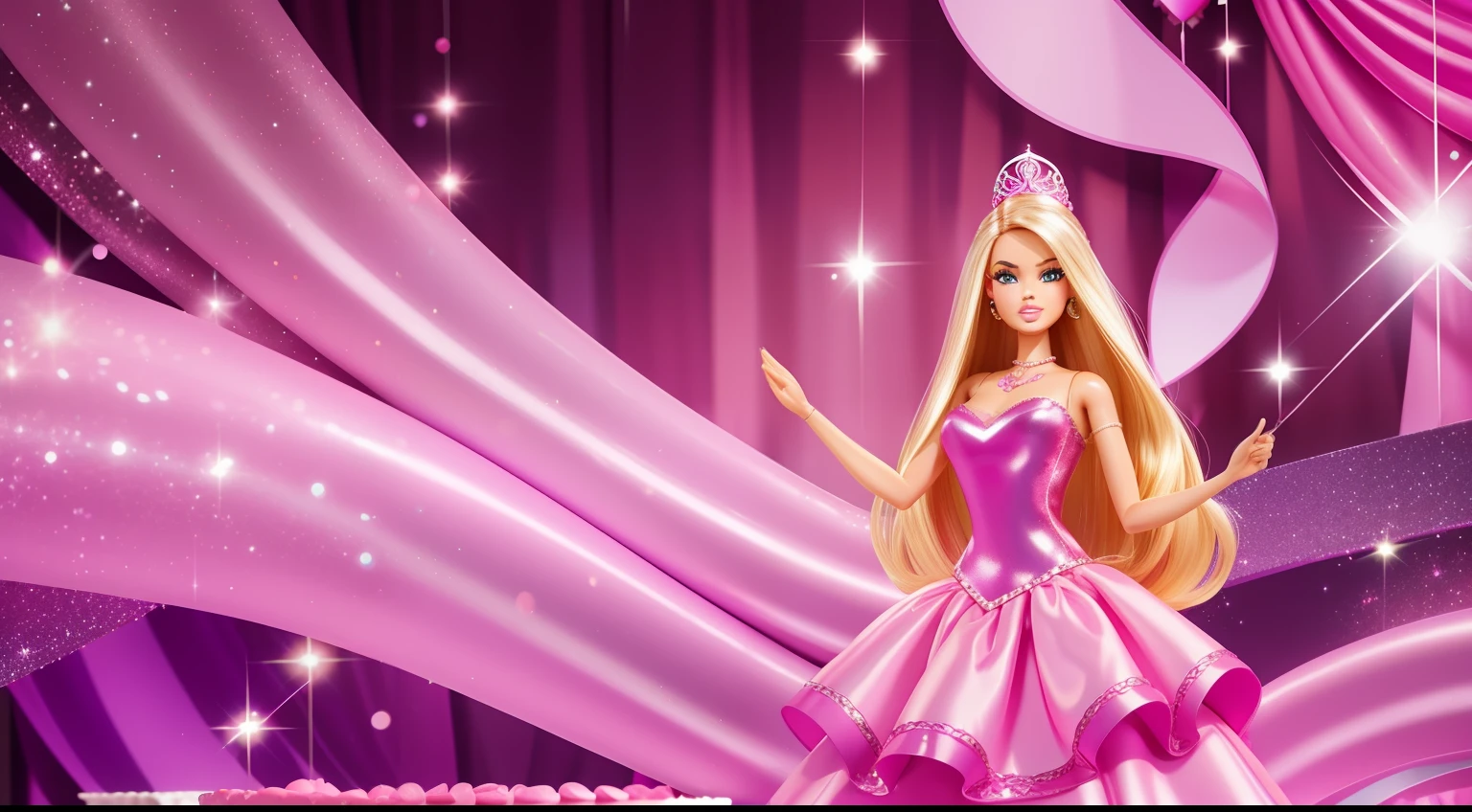 Barbie Birthday Party Background, rosa, fashion, glitter