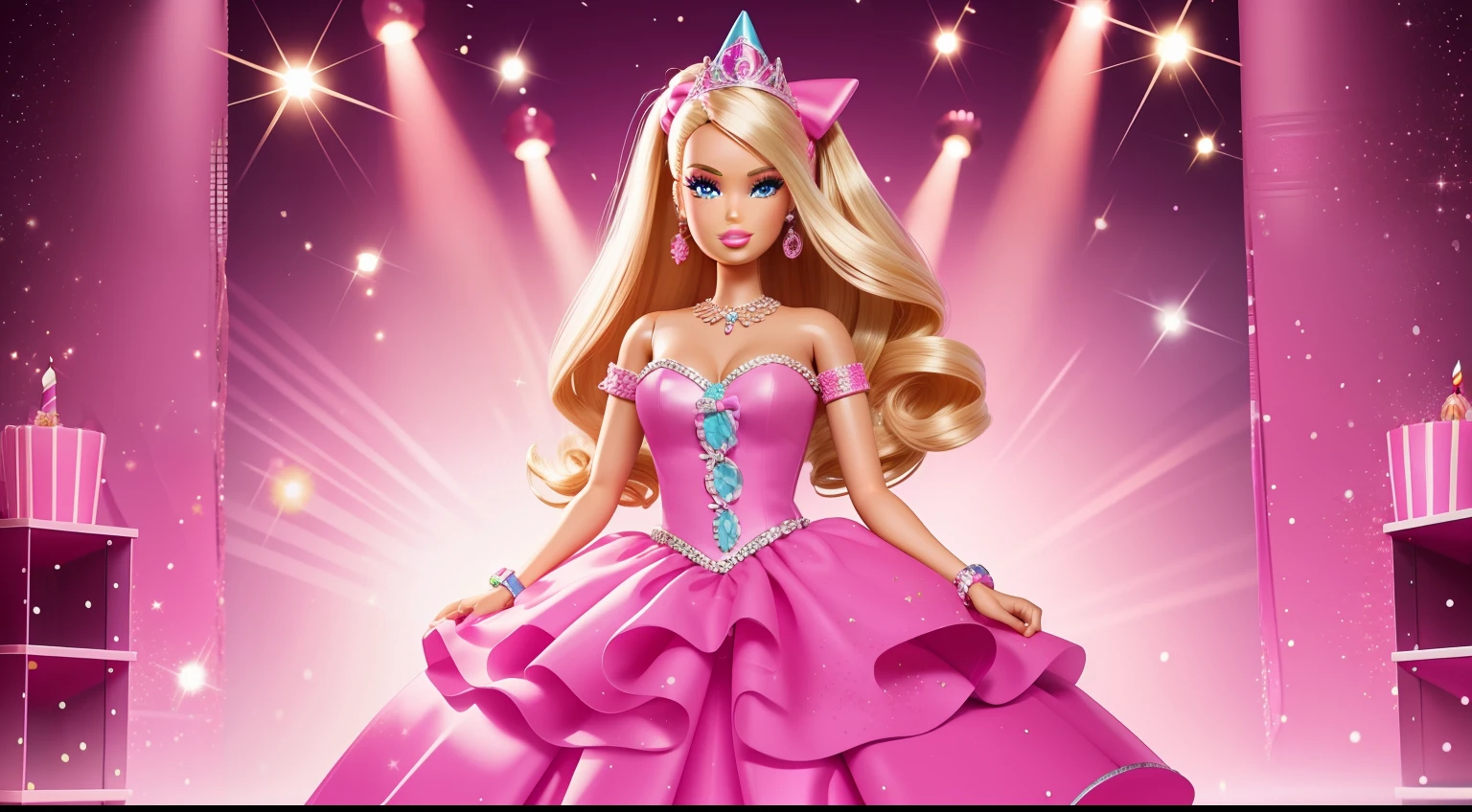Barbie Birthday Party Background, rosa, fashion, glitter