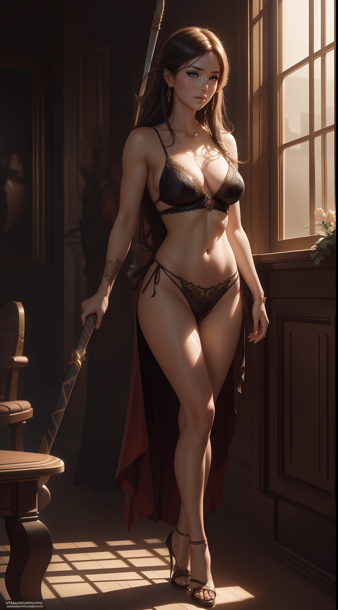 A masterpiece ultrarealistic ultra detailed full body portrait of a very beautiful Barbarian girl, massurrealism. medium shot, intricate, elegant, sexy, revealing, by stanley artgerm lau, wlop, rossdraws, james jean, andrei riabovitchev, marc simonetti, light by julie bell, ismail inceoglu, porcelain skin. global illumination.