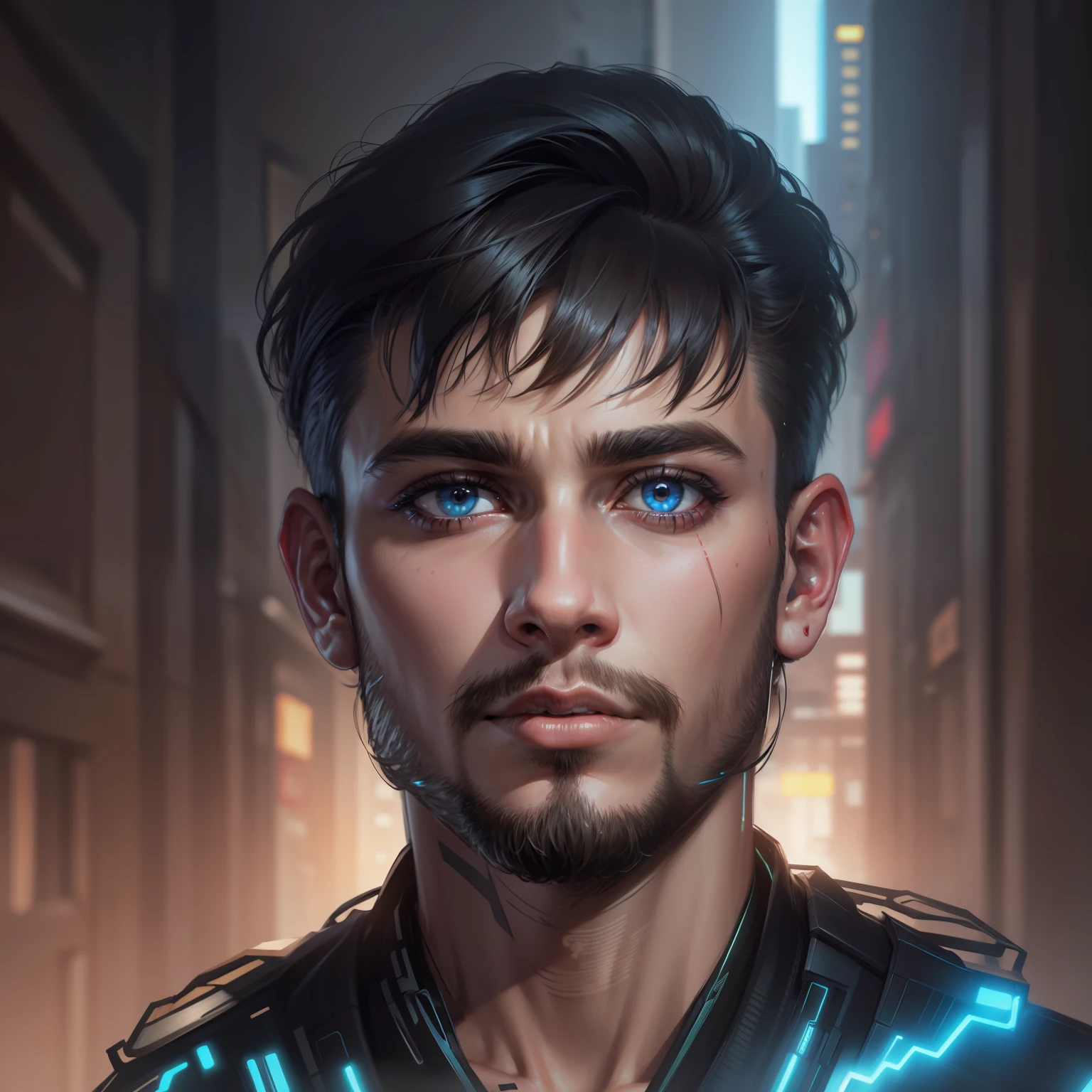 Change background cyberpunk handsome boy, realistic face, 8k, ultra realistic,