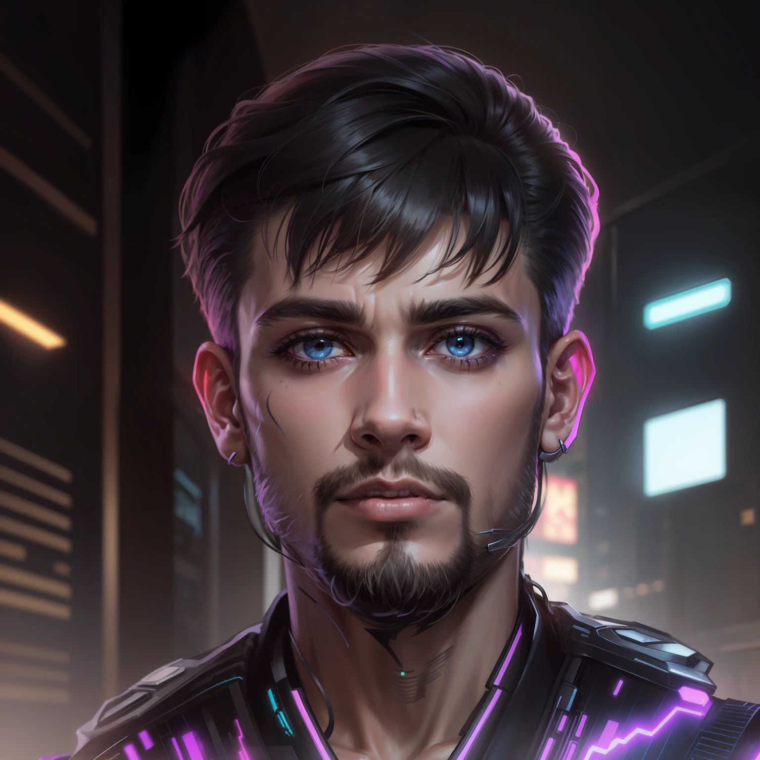 Change background cyberpunk handsome boy, realistic face, 8k, ultra realistic, phycho killer, syco, phycho