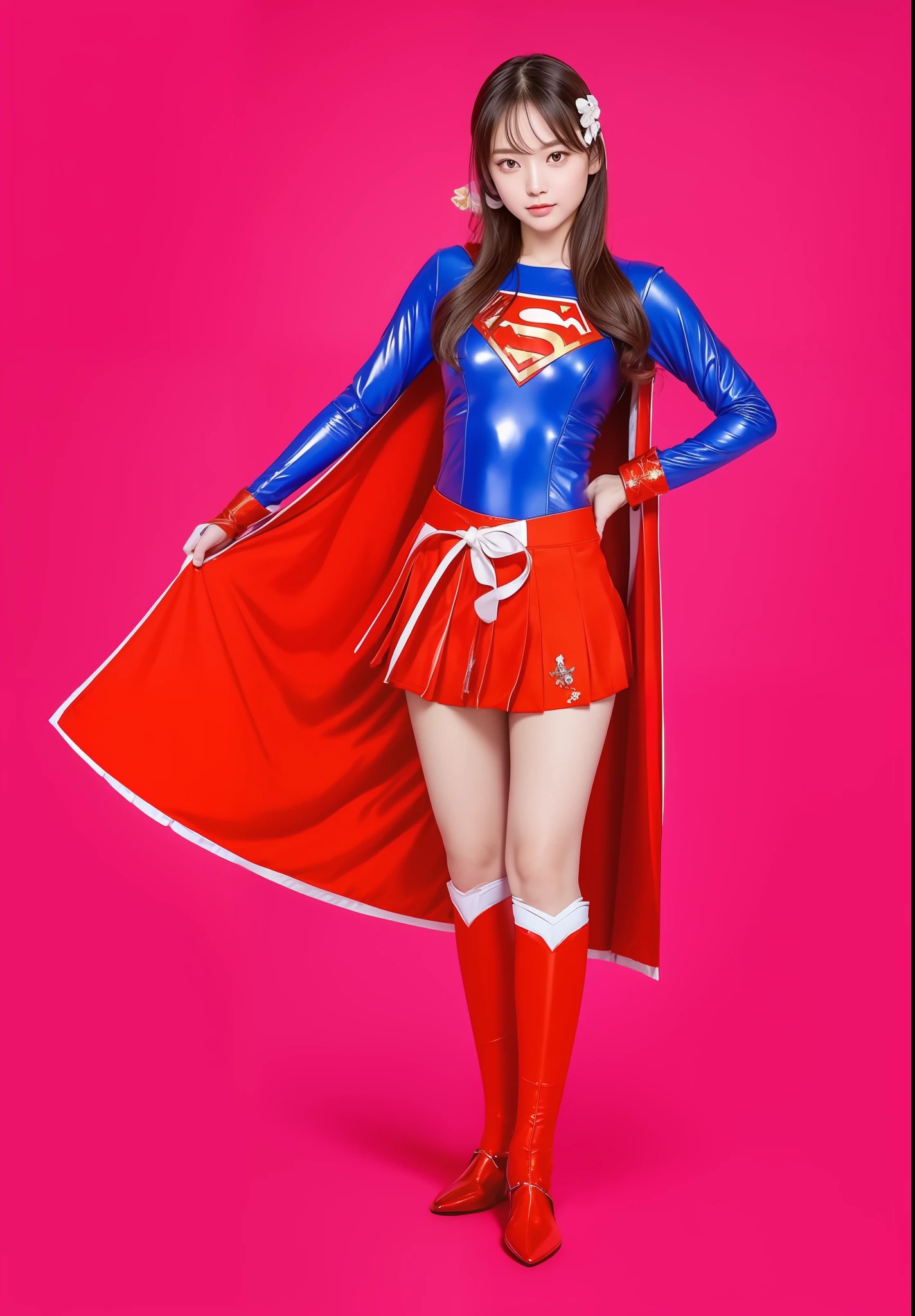 a beautiful detailed girl, super girl、Superheroine、Bishoujo Warrior、defeat、fight、beautiful legs、Fitted costumes、extremely detailed eye and face, beatiful detailed eyes, Ridiculous, unbelievable Ridiculous, huge filesize, ultra-detailliert, hight resolution, ighly detailed, top-quality, ​masterpiece, illustratio, ighly detailed, CG, unification, 8k wallpaper, magnifica, finely detail, ​masterpiece, top-quality, Highly detailed CG uniform 8k wallpaper, Light on the face、电影灯光、16yo girl、((witheout panties))、((dynamicposes)))、(panthyhose)、(Black pantyhose)