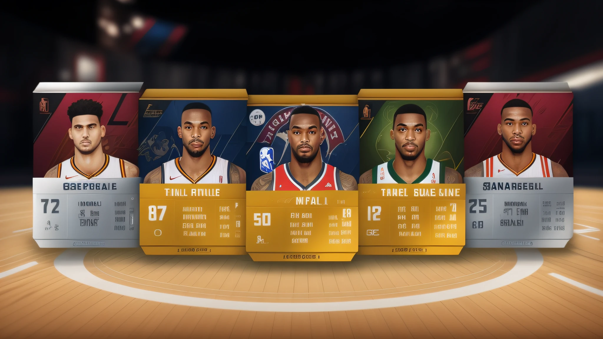 um close up do time de um jogador de basquete em uma quadra, Equipe completa, suns, Three giants, tiro completo, completo - tiro, Nba, 2K, 2 mil, Destaques do aro, 3 heads, trio, eye level shot, NBA 2 K 2 1, Trindade, full protrait, foco no centro, pacote de jogos, next gen, luzes de aro wlop