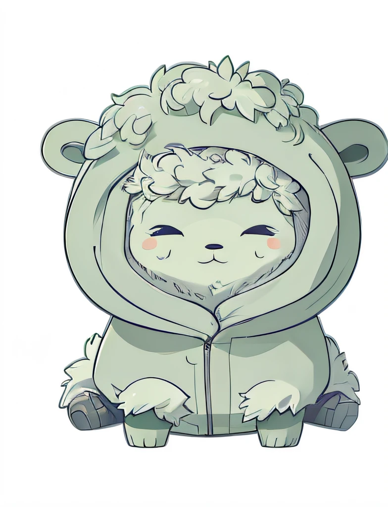adicionar cores vibrantes ao personagem, mantendo o estilo do desenho, casaco verde oliva.