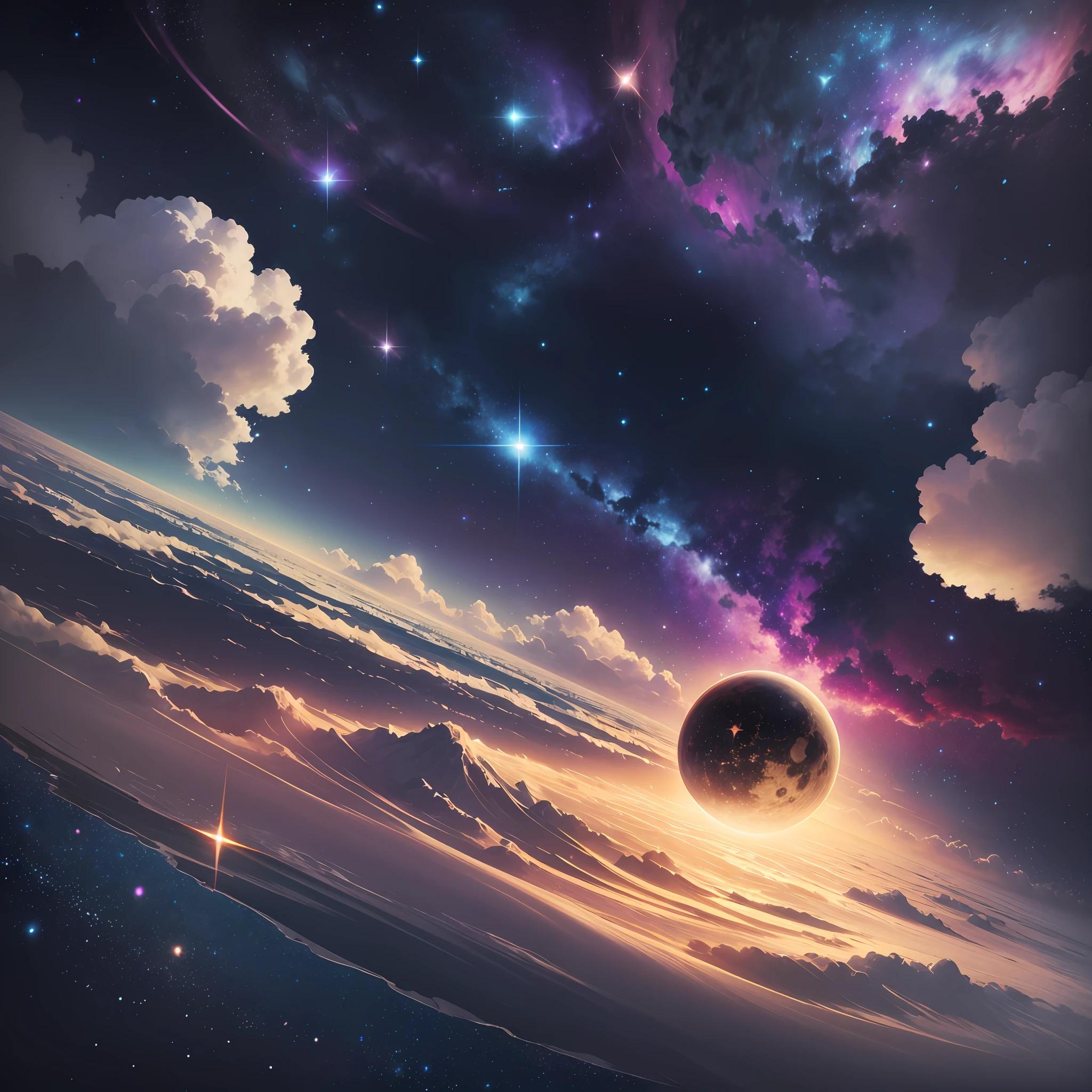 Sail again The cosmic outer lanes The stars , image realistic, HD, 1920x1080 --auto --s2